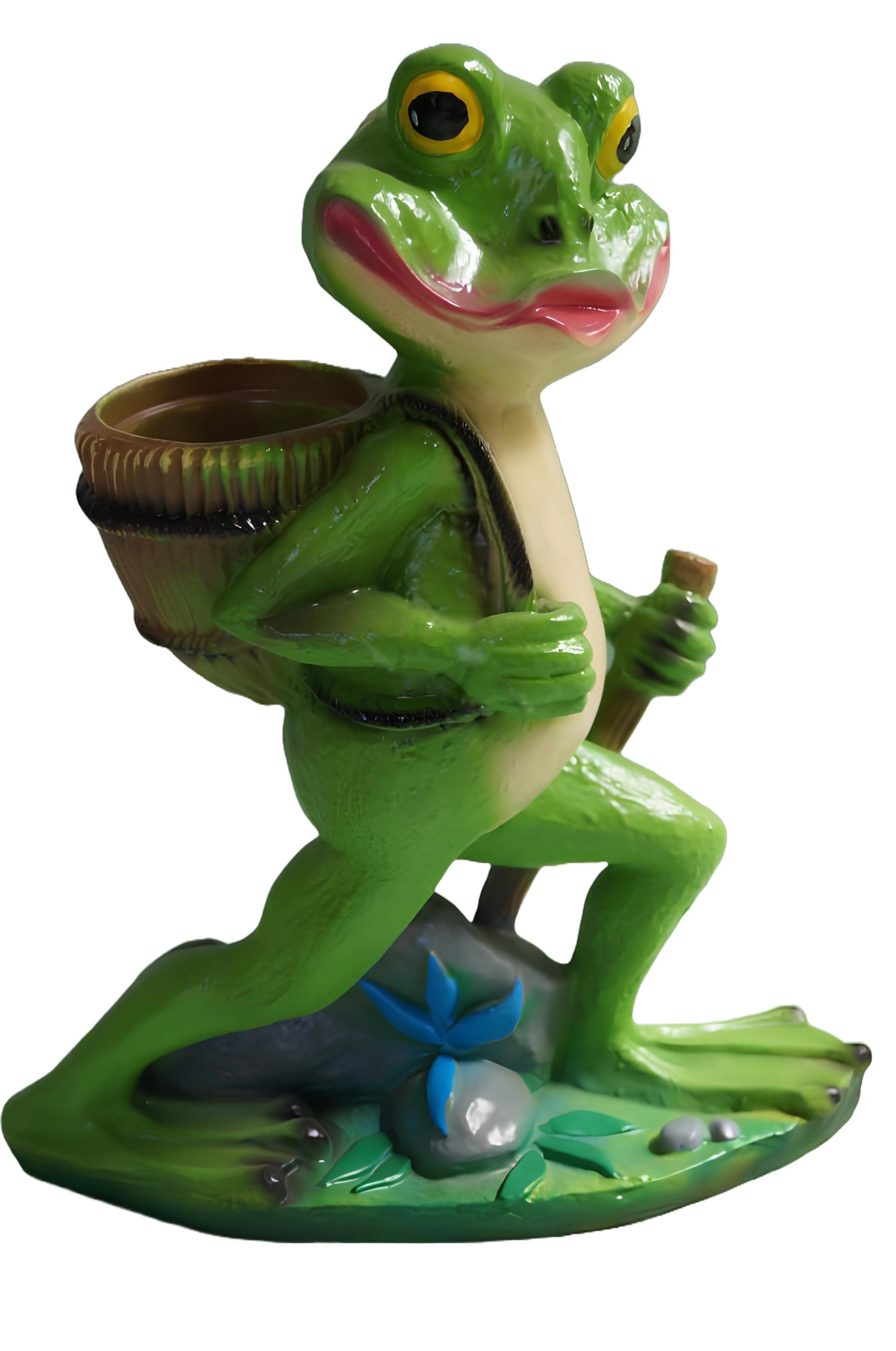 Xlmoebel Skulptur Design-Frosch aus hochwertigem Material für stilvolle Gartendekoration (Frosch Material: Kunststoff 49 x 38 x 13 cm Höhe), Hergestellt in Europa