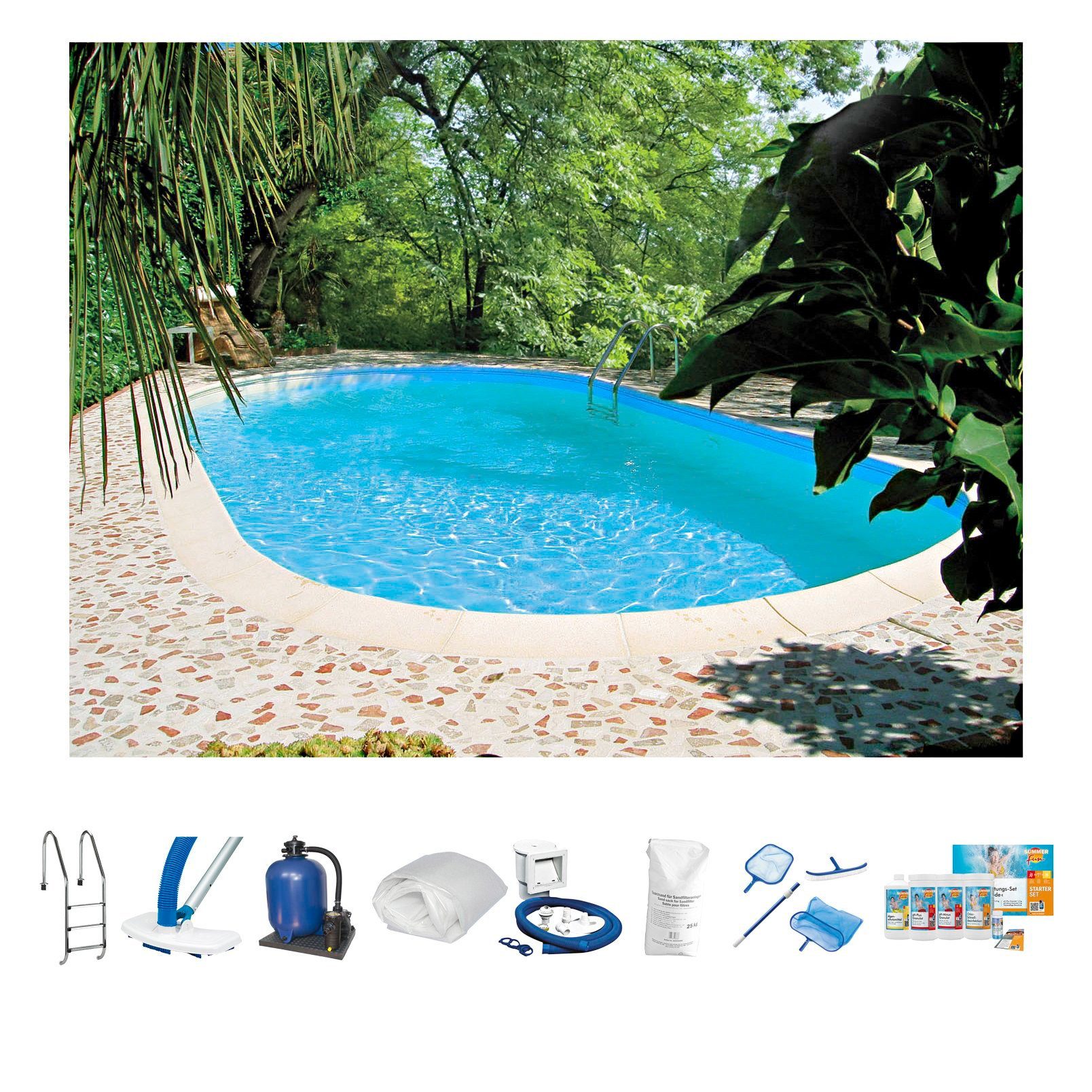 Clear Pool Ovalpool TAHITI (Set, 9-tlg), 623x360x120 cm
