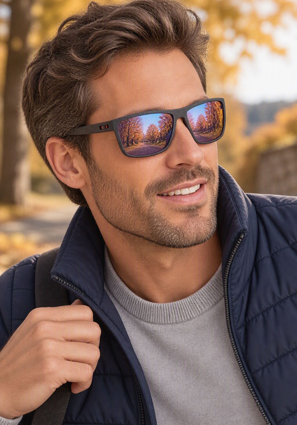 Man's World Sonnenbrille sportlich-modischer Stil, trapezförmige Vollrandfassung