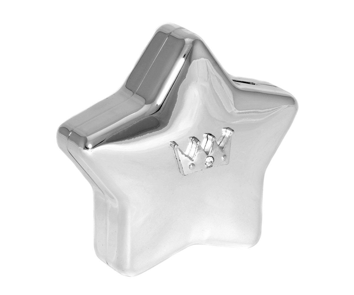 Brillibrum Spardose Spardose Silber Stern Krone Spardose Kinderspielzeug Geldgeschenk