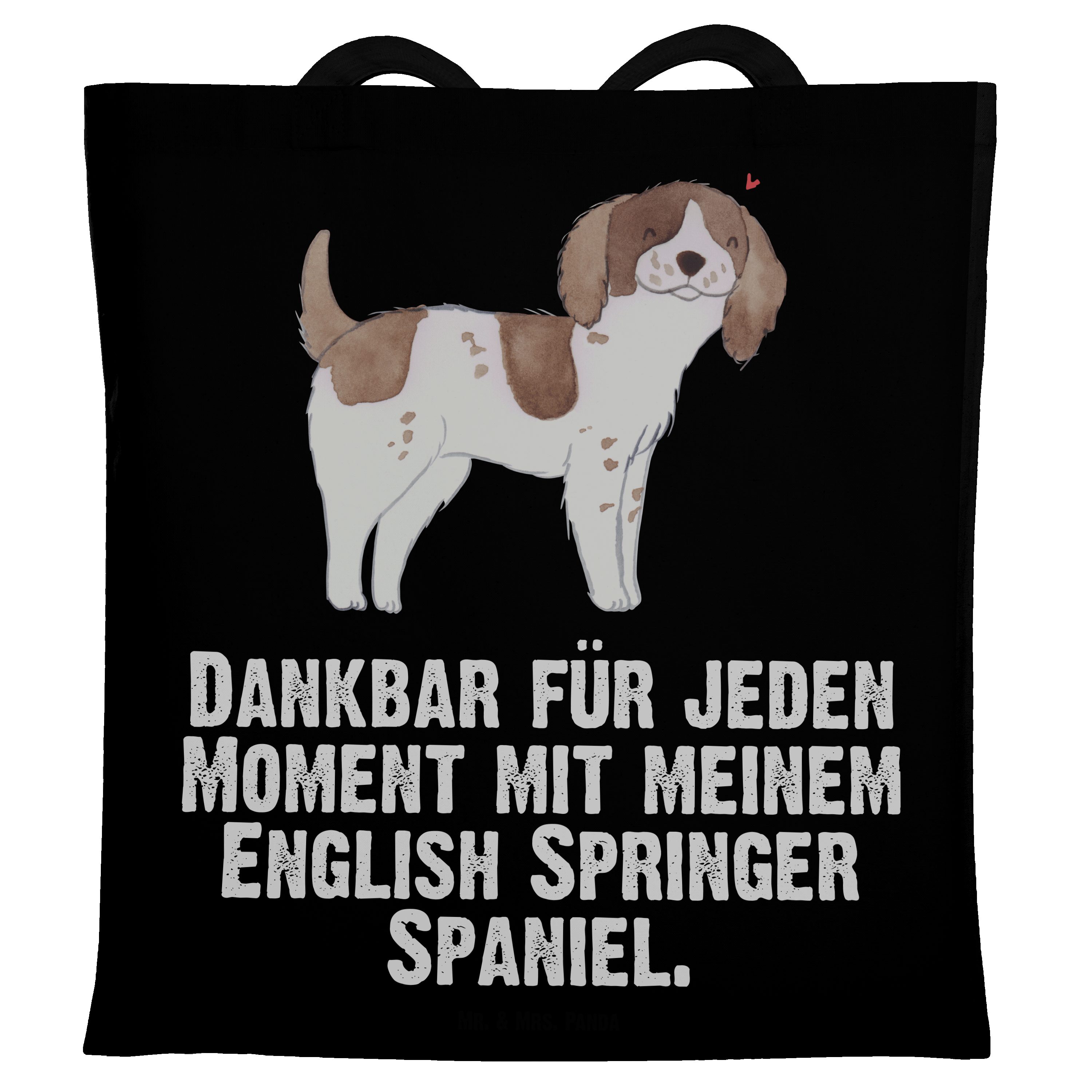 Mr. & Mrs. Panda Tragetasche English Springer Spaniel Moment - Schwarz - Geschenk, Jutebeutel, Beu (1-tlg)