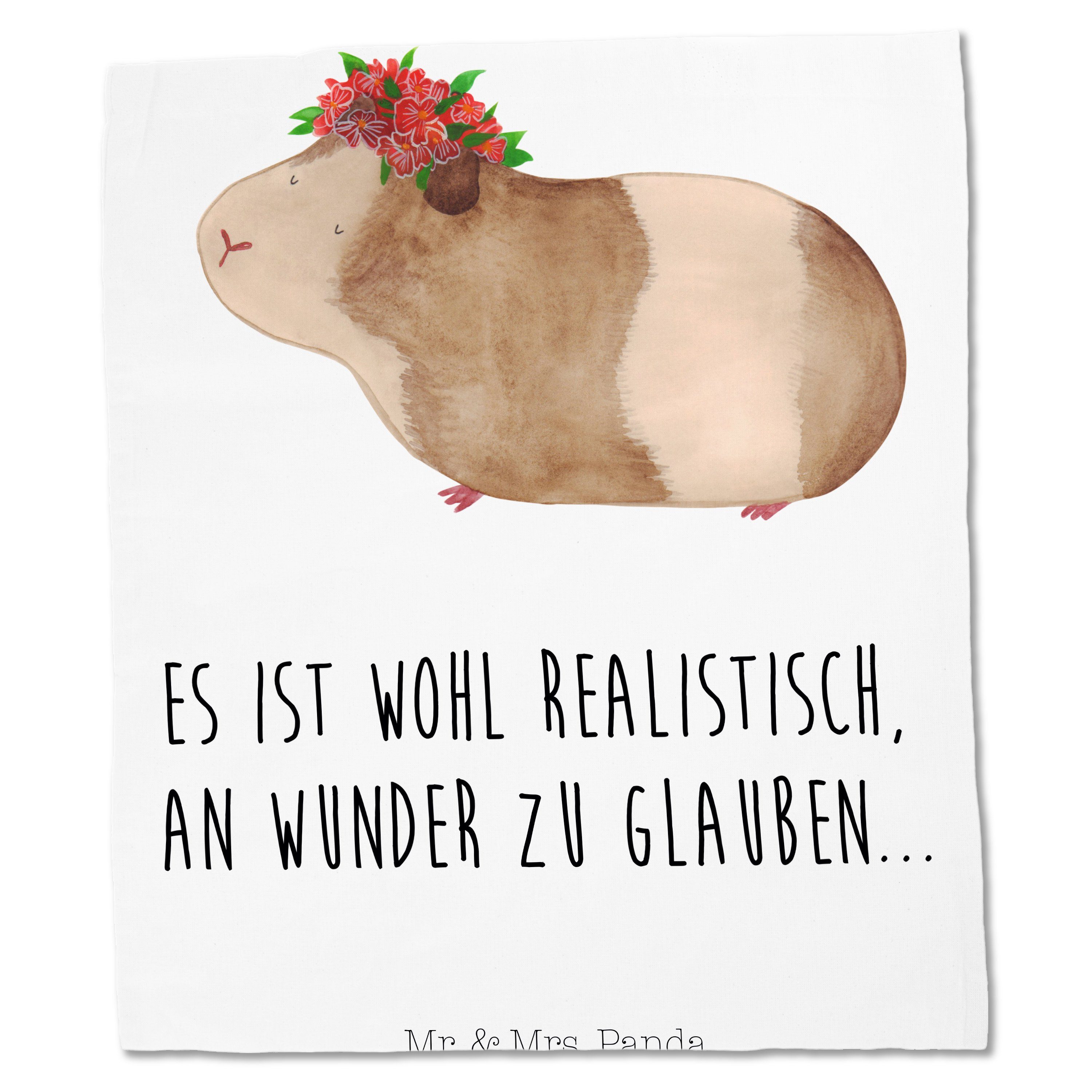 Mrs. (1-tlg) Mr. - Tragetasche Geschenk, lustige Blumenkind, Sprüche, Weiß & Panda Meerschweinchen - weise
