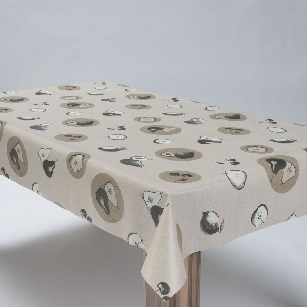 laro Tischdecke Wachstuchtischdecke Apfel Punkte Natur PVC Eckig