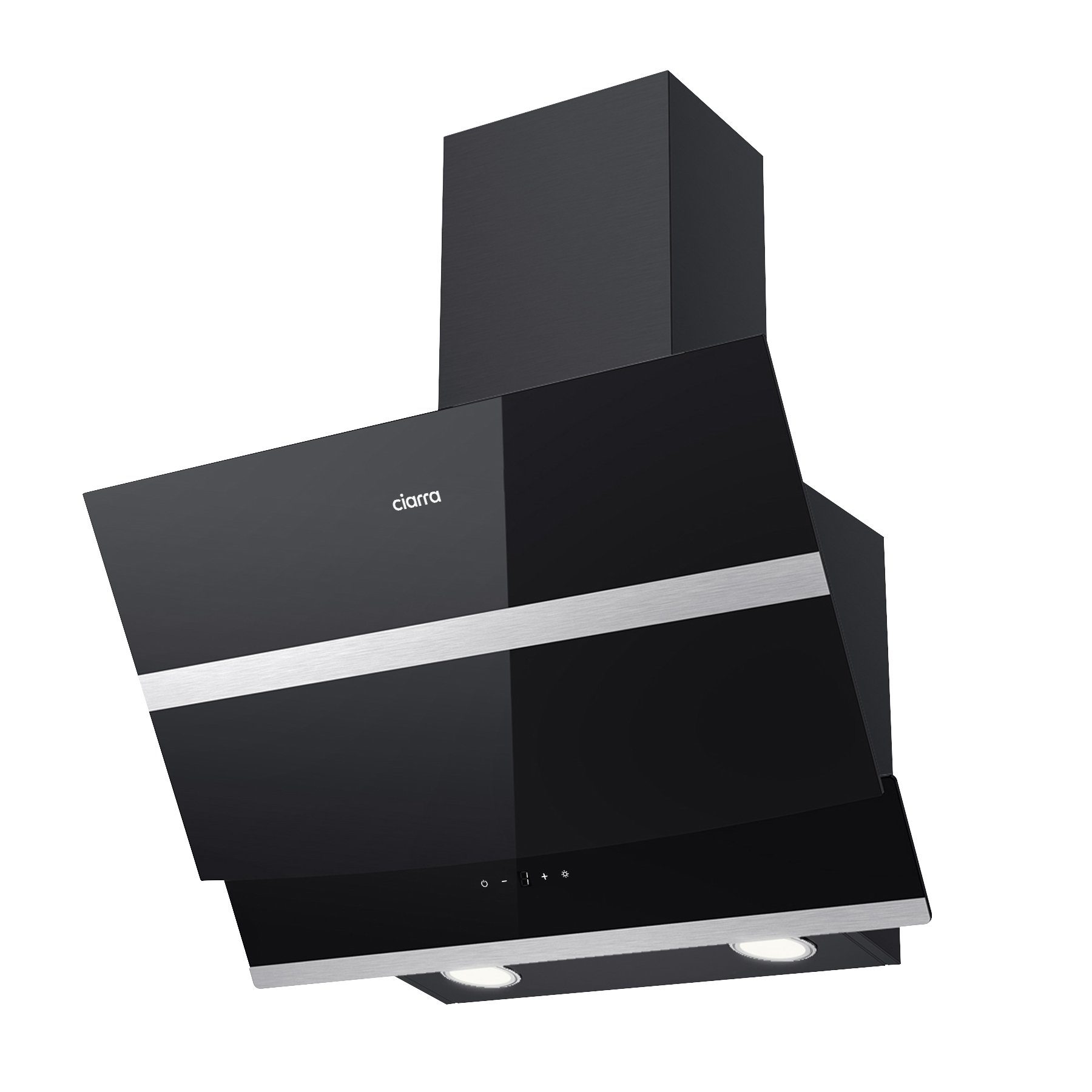 CIARRA Kopffreihaube 60cm Dunstabzugshaube 650 m³/h Touch Control spülmaschinengeeignet Serie CA6736NB CA6736NW 4 Sufen Inkl. BOOST Schräghaube Leise 5-Minuten-Nachlaufschaltung