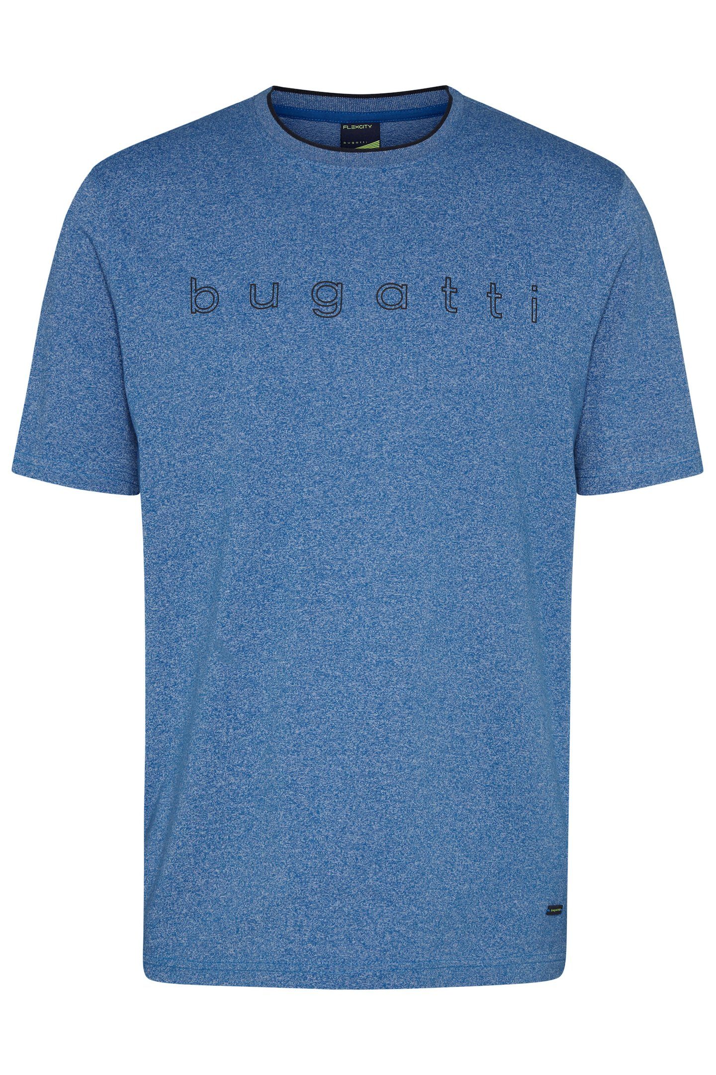 bugatti T-Shirt großem blau Logo-Print mit bugatti