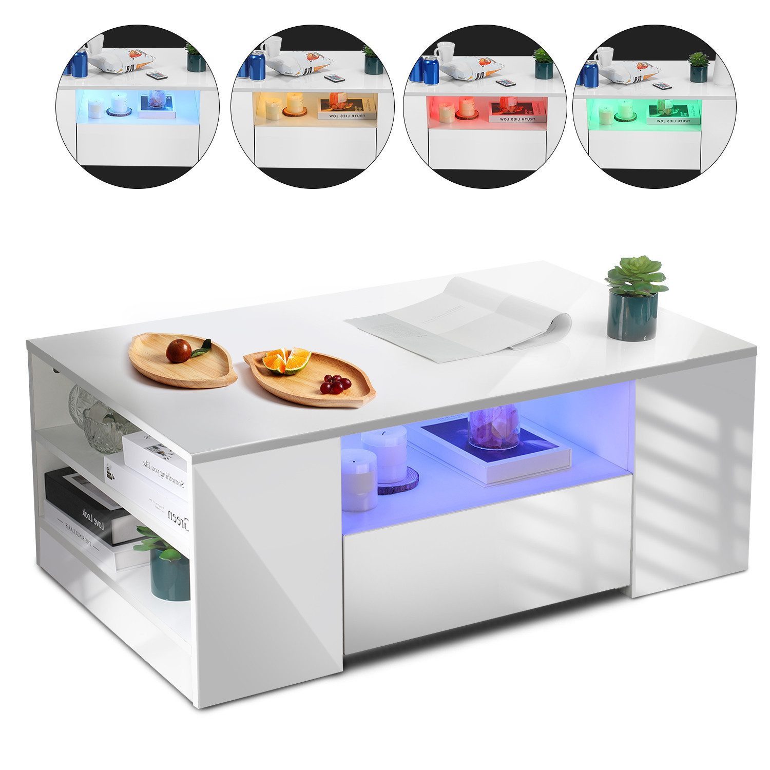 WILGOON Couchtisch Hochglanz couchtisch Sofatisch mit günstig online kaufen