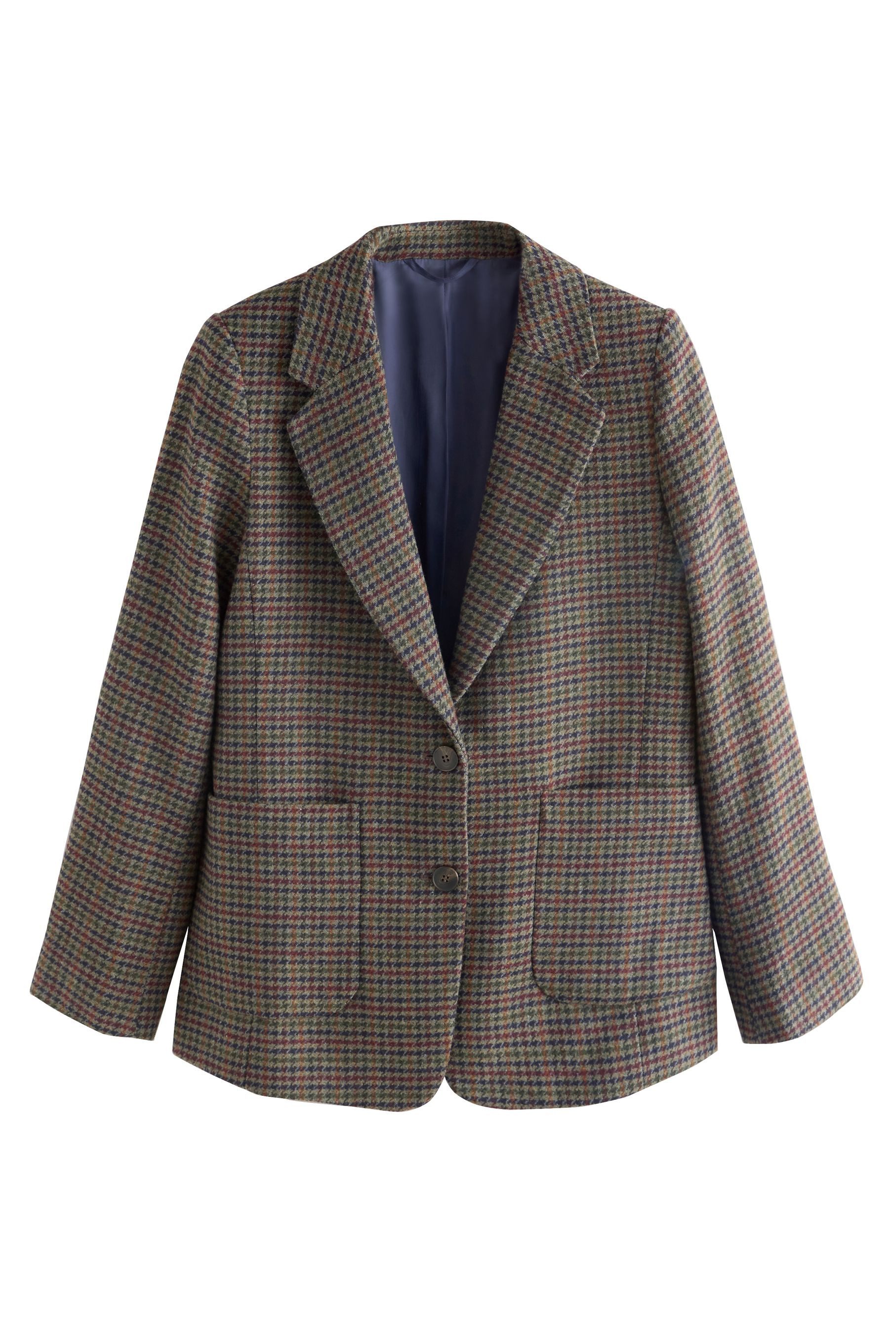 Next Jackenblazer Angerauter Blazer mit traditionellem Karomuster (1-tlg) günstig online kaufen