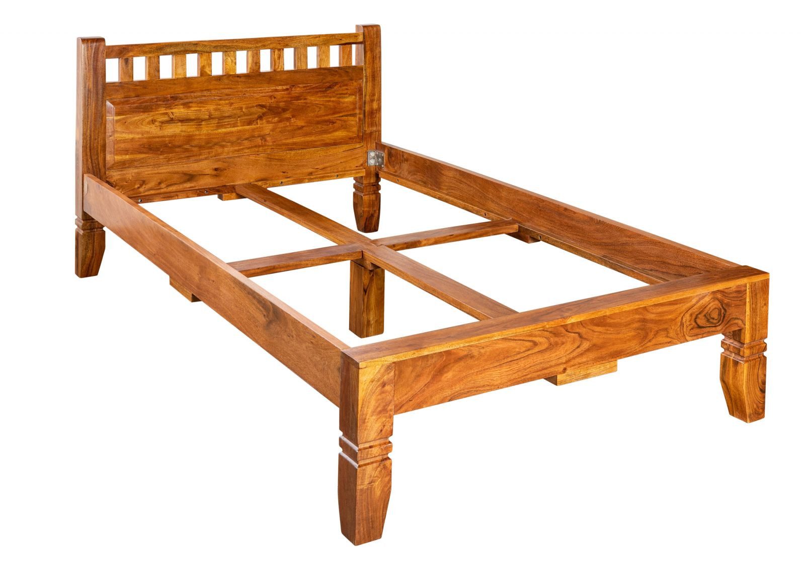 Massivmoebel24 Massivholzbett OXFORD (Bett Akazie 140x200x90 honig lackiert OXFORD #221), Bett Akazie 140x200x90 honig lackiert OXFORD #221