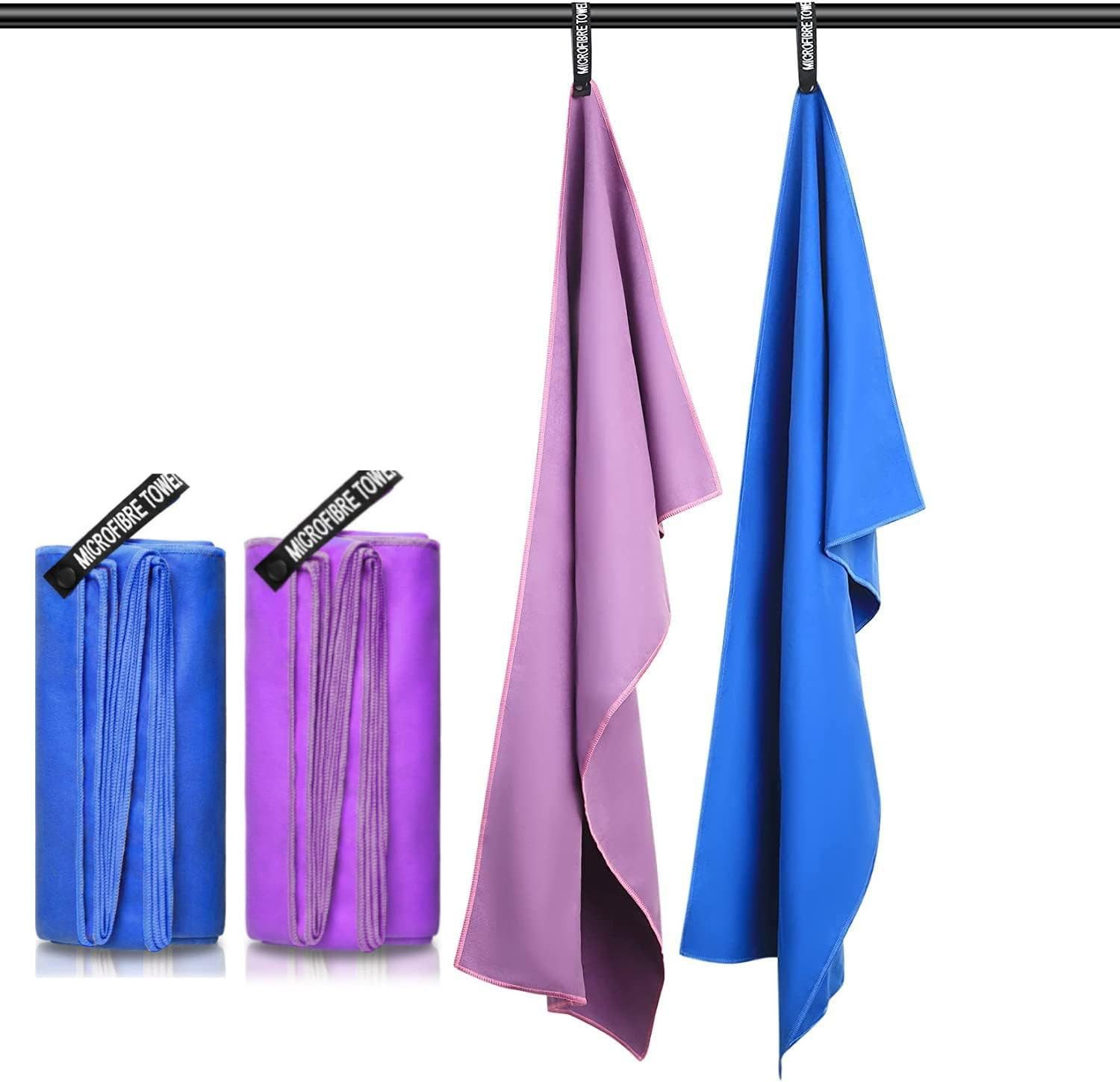 Zaewry Sporthandtuch Mikrofaser Handtuch, Schnelltrocknende Microfaser Fitness Handtücher, (2-St), als Sporthandtuch, Strandtuch, Badetuch und Reisehandtuch
