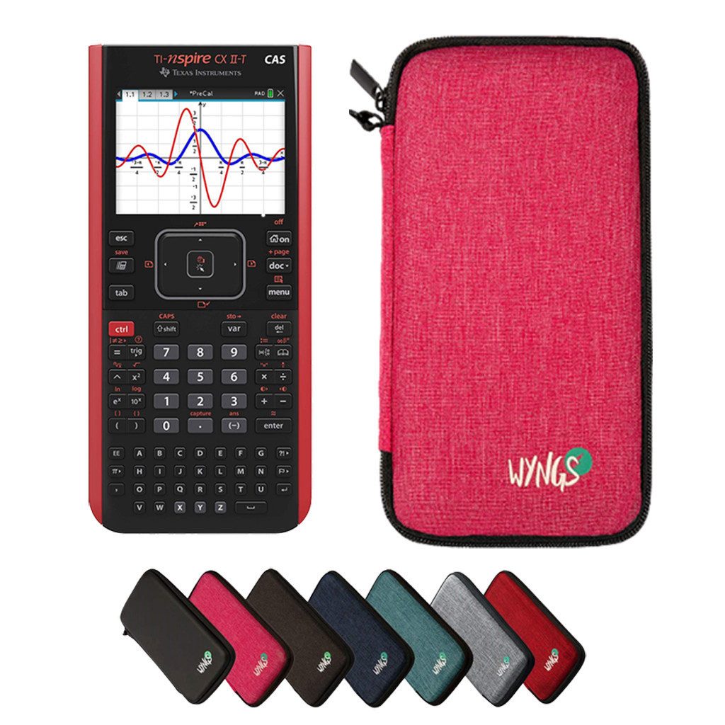 Texas Instruments Taschenrechner TI-Nspire CX II-T CAS inkl. WYNGS Schutztasche Pink
