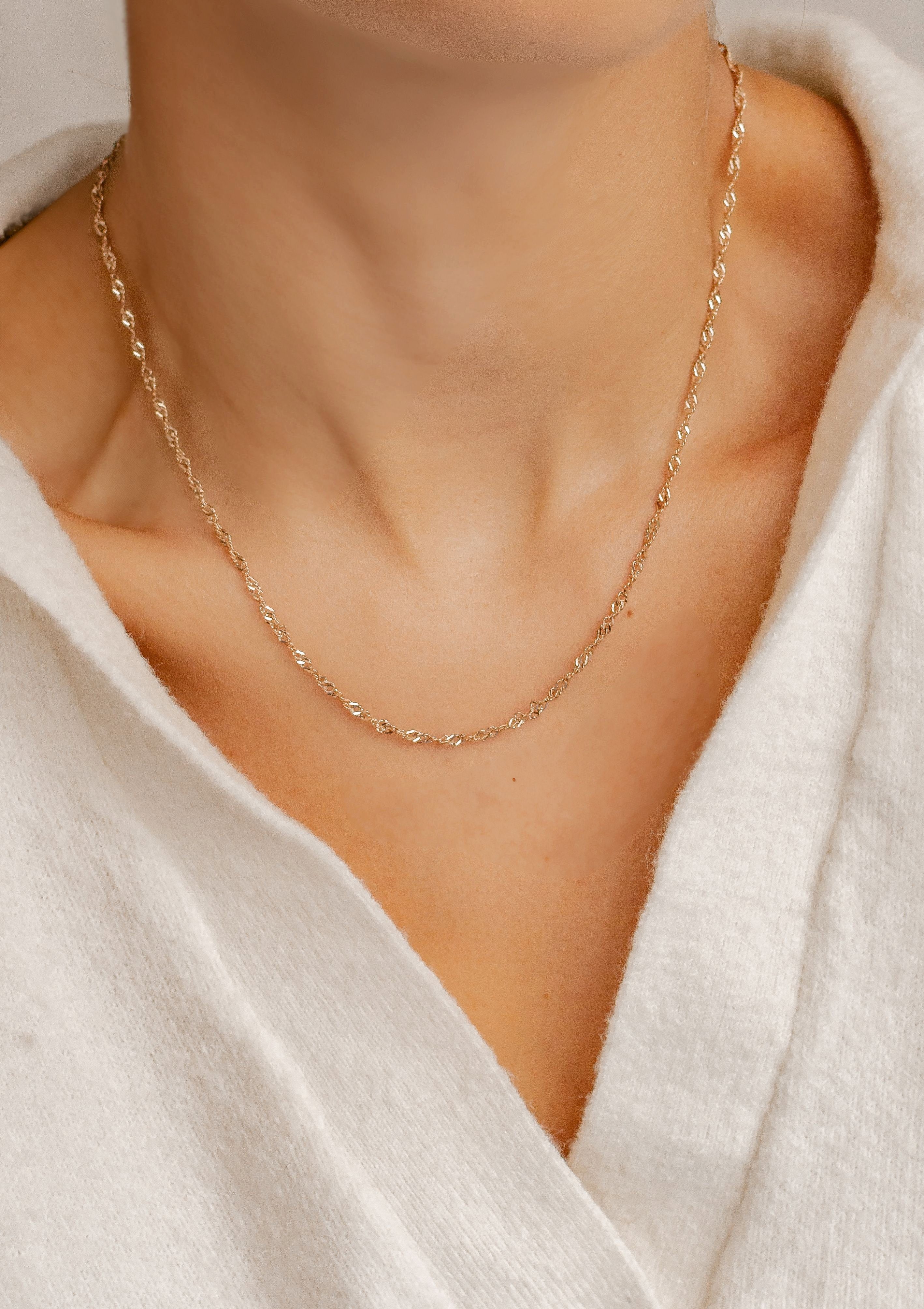 Hey Happiness Edelstahlkette in Singapur Optik, gedreht, Filigrane Basic Ha günstig online kaufen