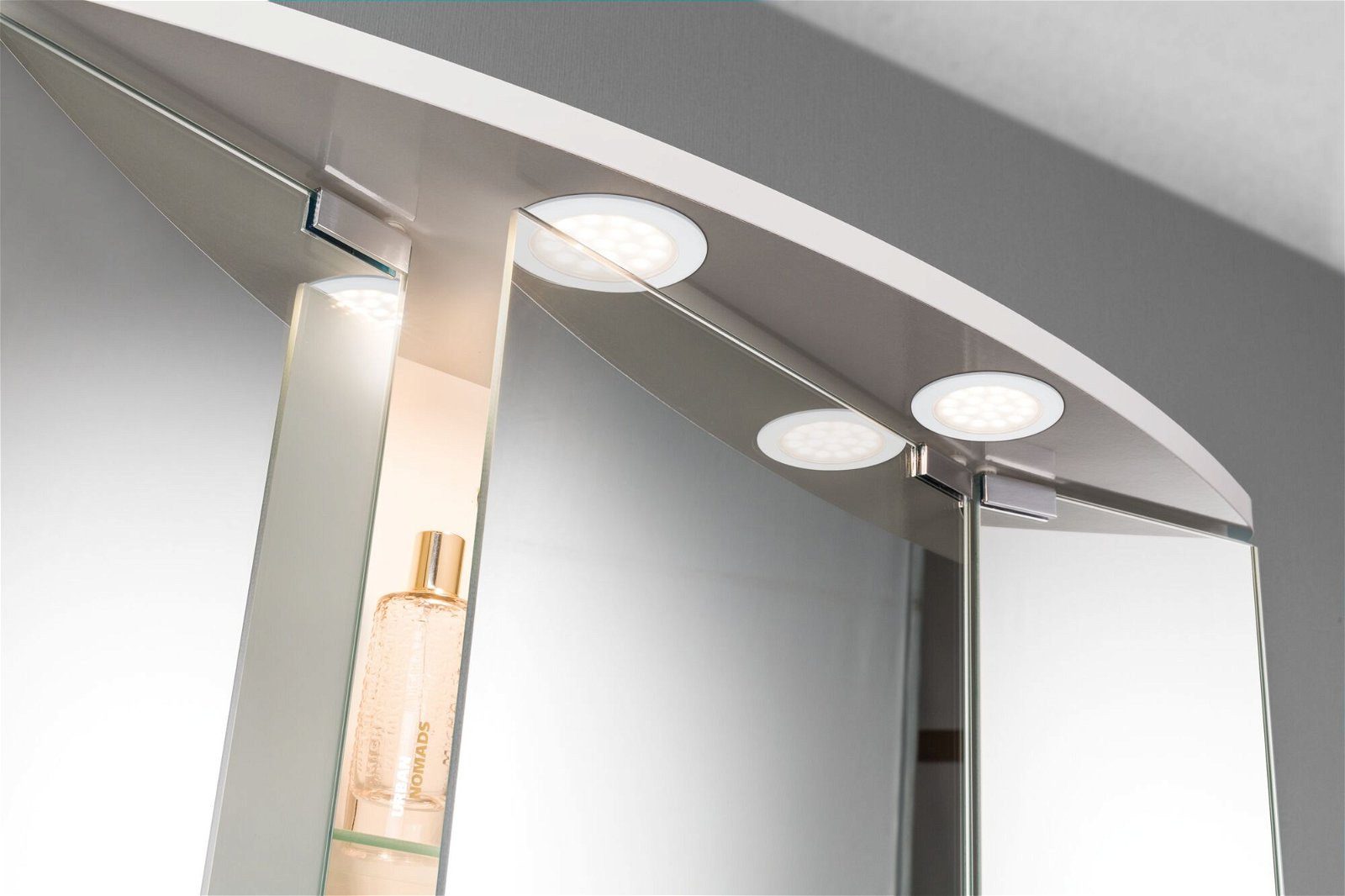 Paulmann Unterschrankleuchte Möbel EBL Set rund LED 2x2,5W 6VA 230/12V 3000K Weiß matt/Alu, LED fest integriert, Warmweiß, LED Möbel Einbauleuchten Set