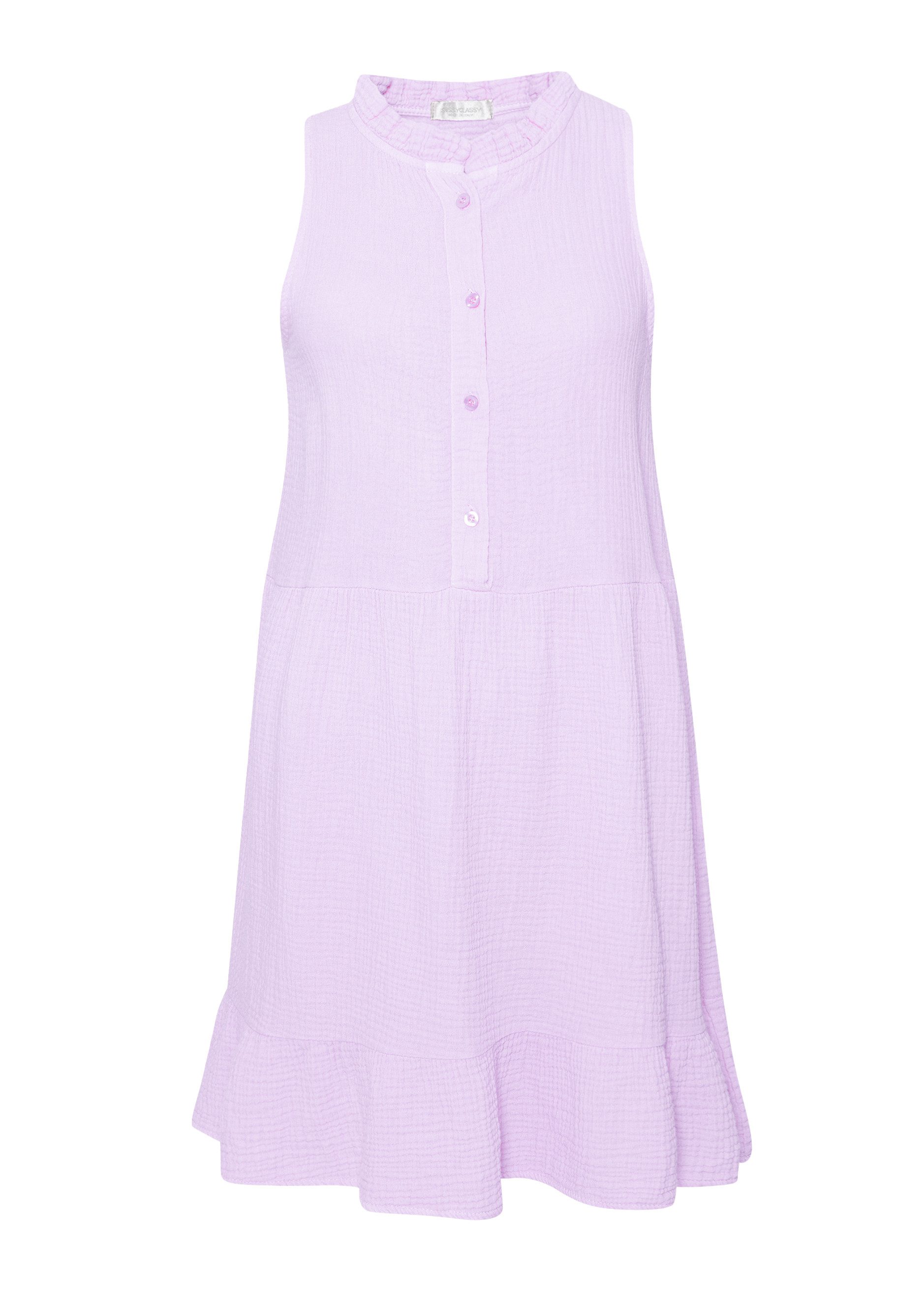 SASSYCLASSY Minikleid Ärmelloses Kleid mit Volants und floralem Print Lufti günstig online kaufen