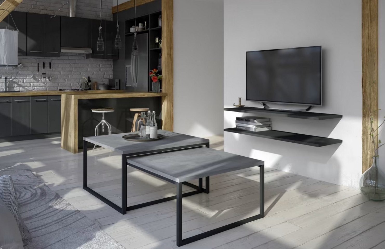 JVmoebel Couchtisch, Holz 2x Couch Beistell Design Set Sofa Zimmer Wohn Tisch Tische