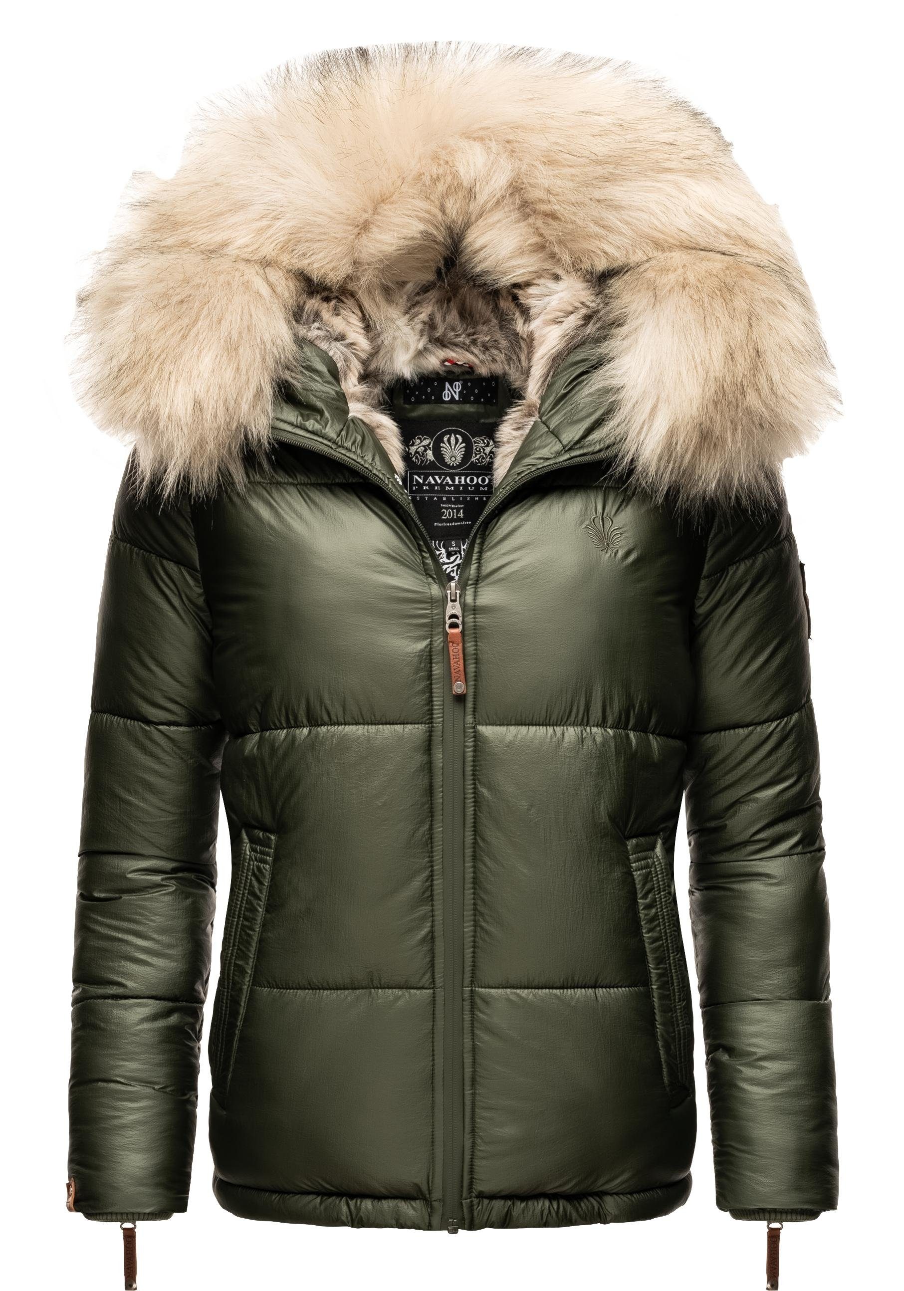 Navahoo Winterjacke Tikunaa warm gefütterte Damen Steppjacke mit Kunstfellk günstig online kaufen