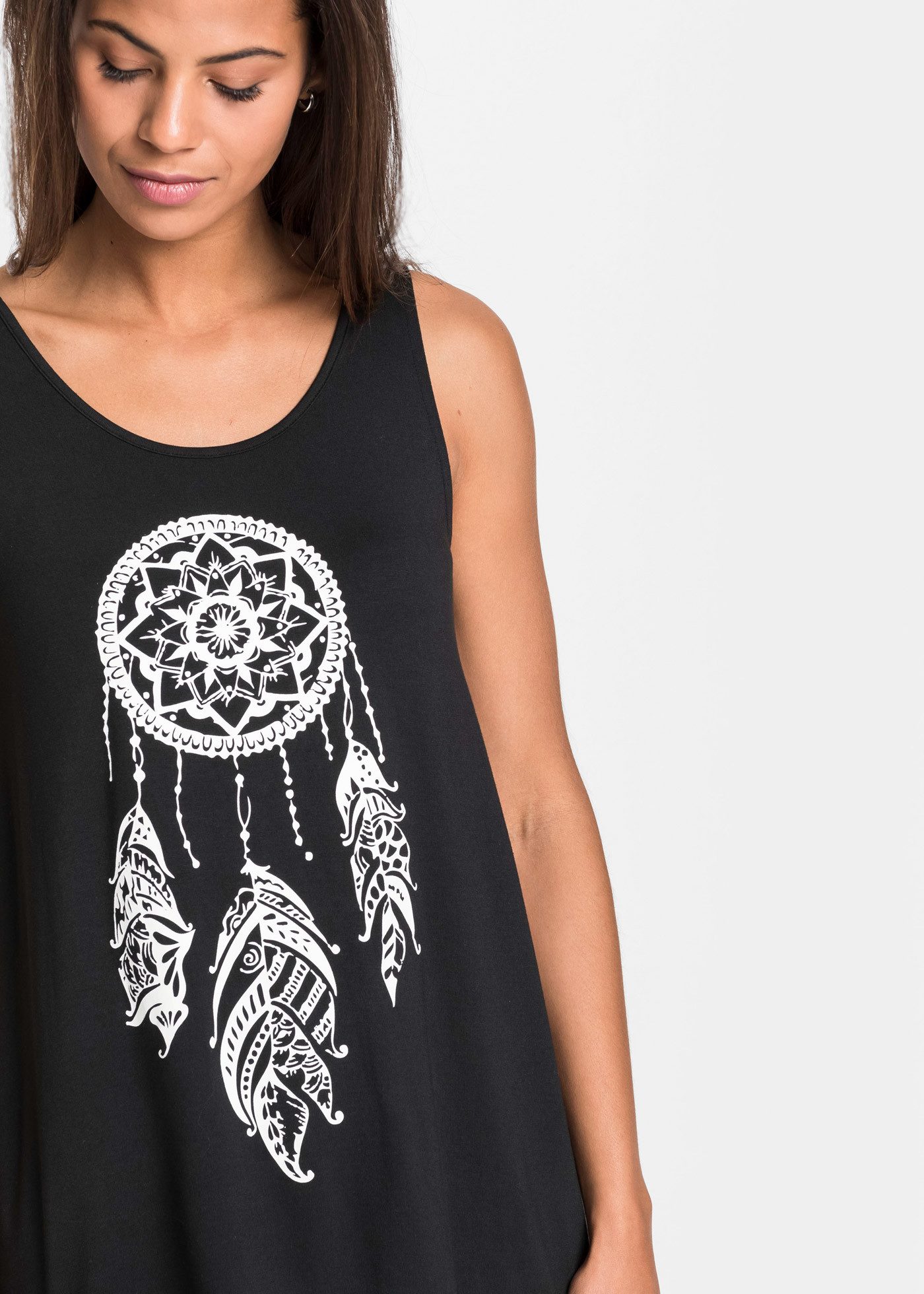 bonprix Longtop ausgestellte Passform, ohne Ärmel, aus Viskose mit Elasthan