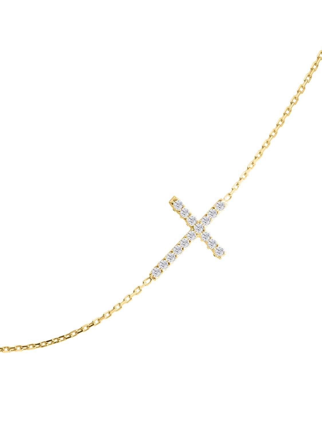 My Gold Kreuzkette Damen Halskette Gold 333 Zirkonia Kreuz Kette Goldkette - Lisanne (Set, 1-tlg., inkl. Schmuckbox), Geschenke