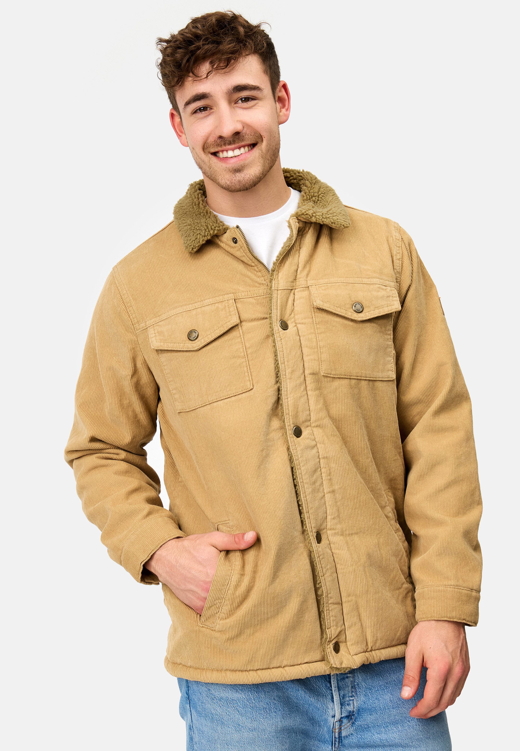 Indicode Sommerjacke Tonni Cordjacke mit Teddy-Futter günstig online kaufen