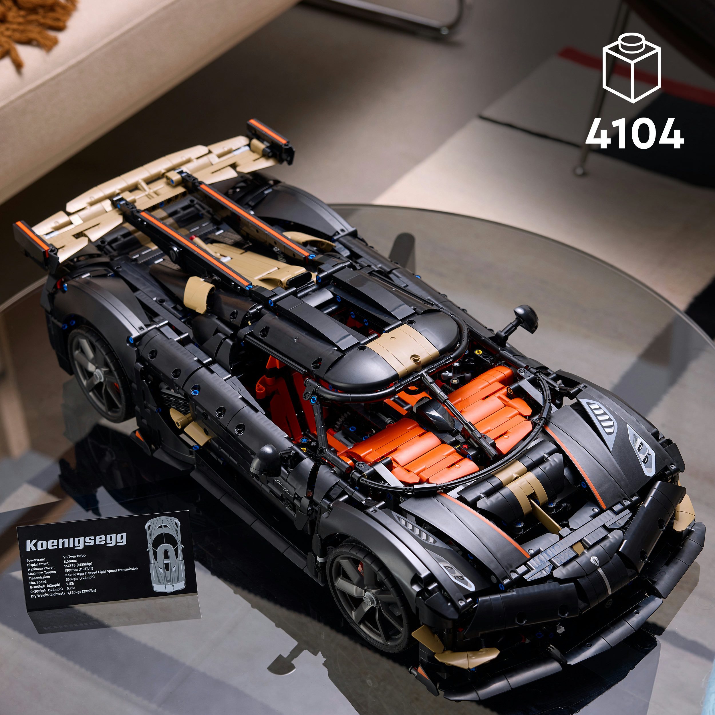 LEGO® Koenigsegg Sadair's Spear Hypercar (42232), LEGO Technic Konstruktionsspielsteine, (4104 St), Made in Europe – Bild 3 von 5