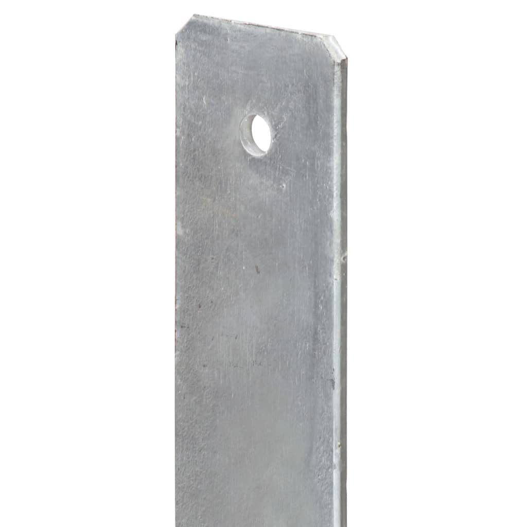 vidaXL Einschlagbodenhülse Pfostenträger cm 8660 Stahl Silbern Stk 2 Verzinkter