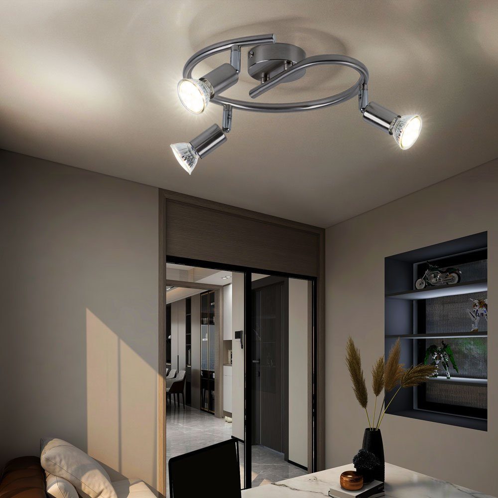 etc-shop LED Leuchte LED Warmweiß, Küche Leuchtmittel Spot Esszimmer Deckenleuchte, Deckenlampe Rondell 3-flammige 9W inklusive