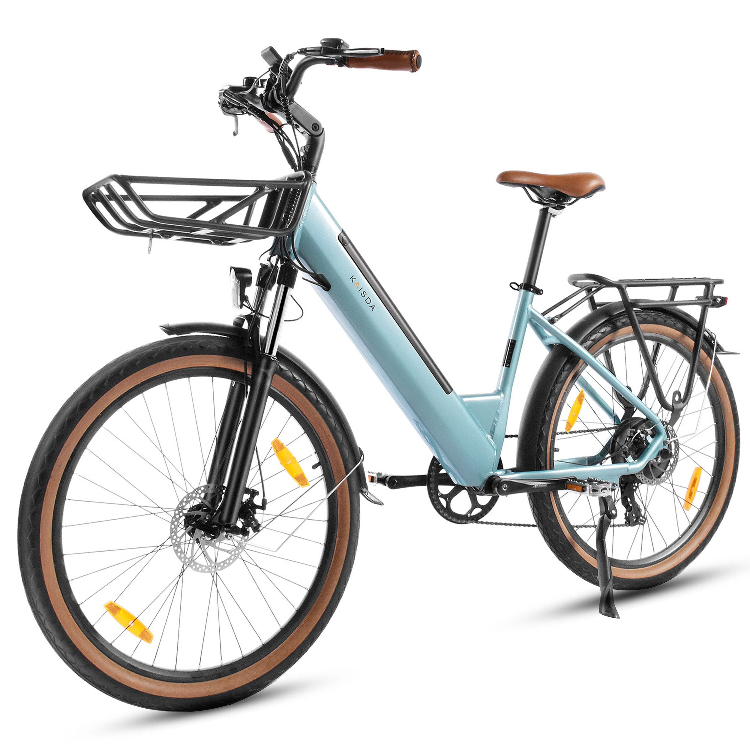 Vankel E-Bike Cityrad K601 E-Fahrrad Damen u. Herren 626WH Pedelec, 36V 120km Reichweite, Kettenschaltung, Heckmotor, 626 Wh, (Beleuchtungsset mit Batterieladegerät, Batterieschlüssel, Werkzeug), E-Faltrad 26" Citybike, LCD-Display & USB, für Stadtpendler, E-bikes