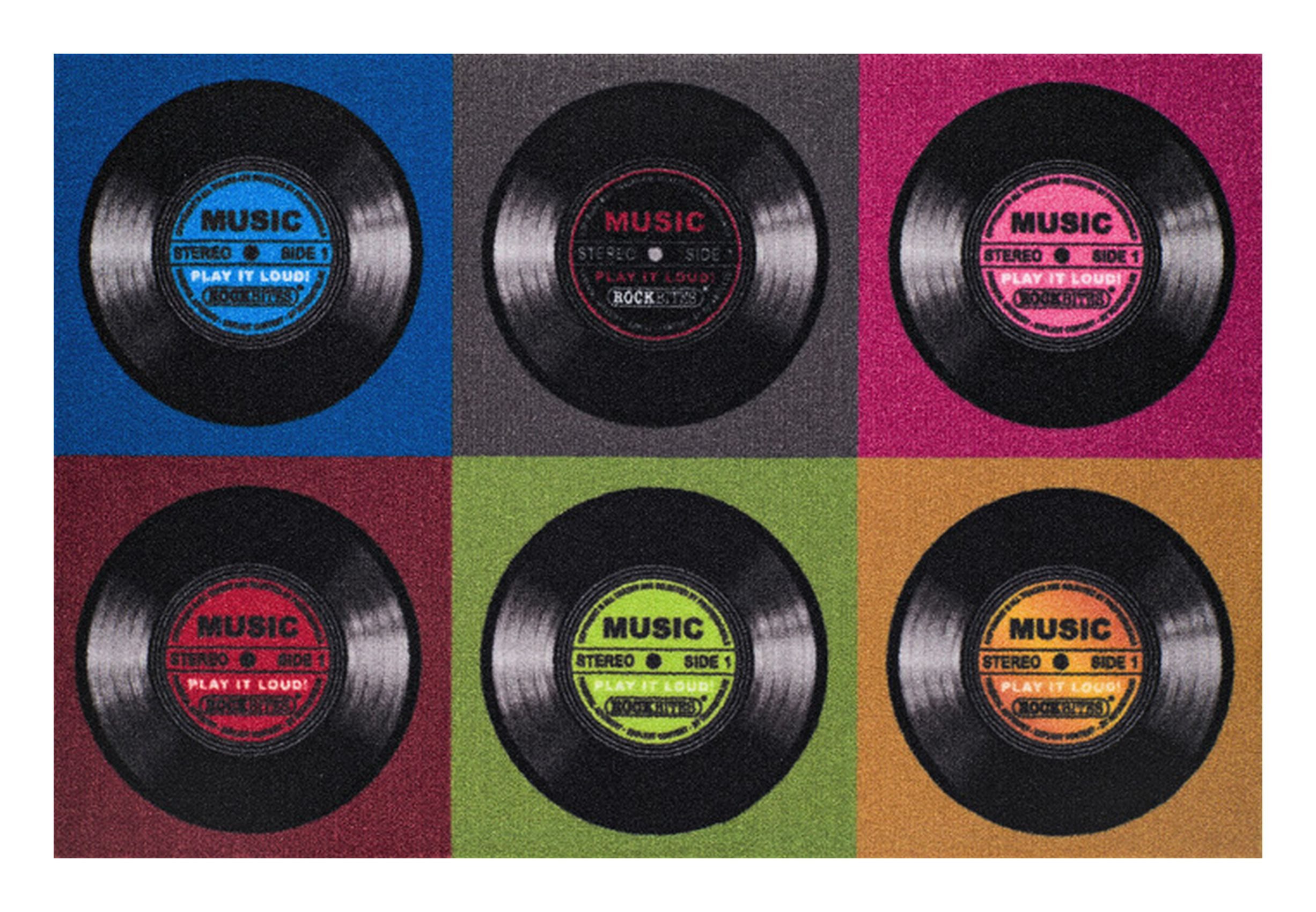 Rockbites Fußmatte Rockbites - Fußmatte Türmatte "Record Music - 6 LPs" Bunt Nr. 182