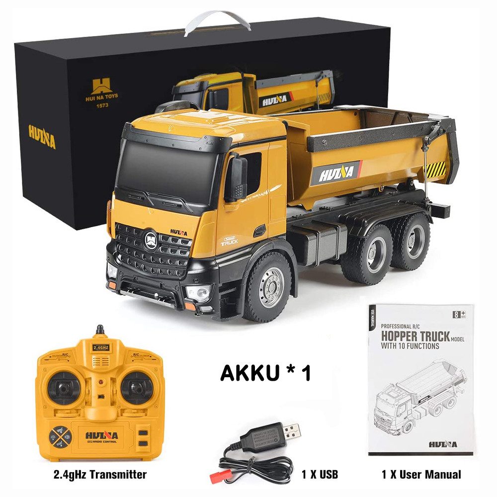 Esun RC-Truck Modell baufahrzeuge Rc Dump Truck 1:14 LKW 10 Kanal Kipplader, 10 Kanäle