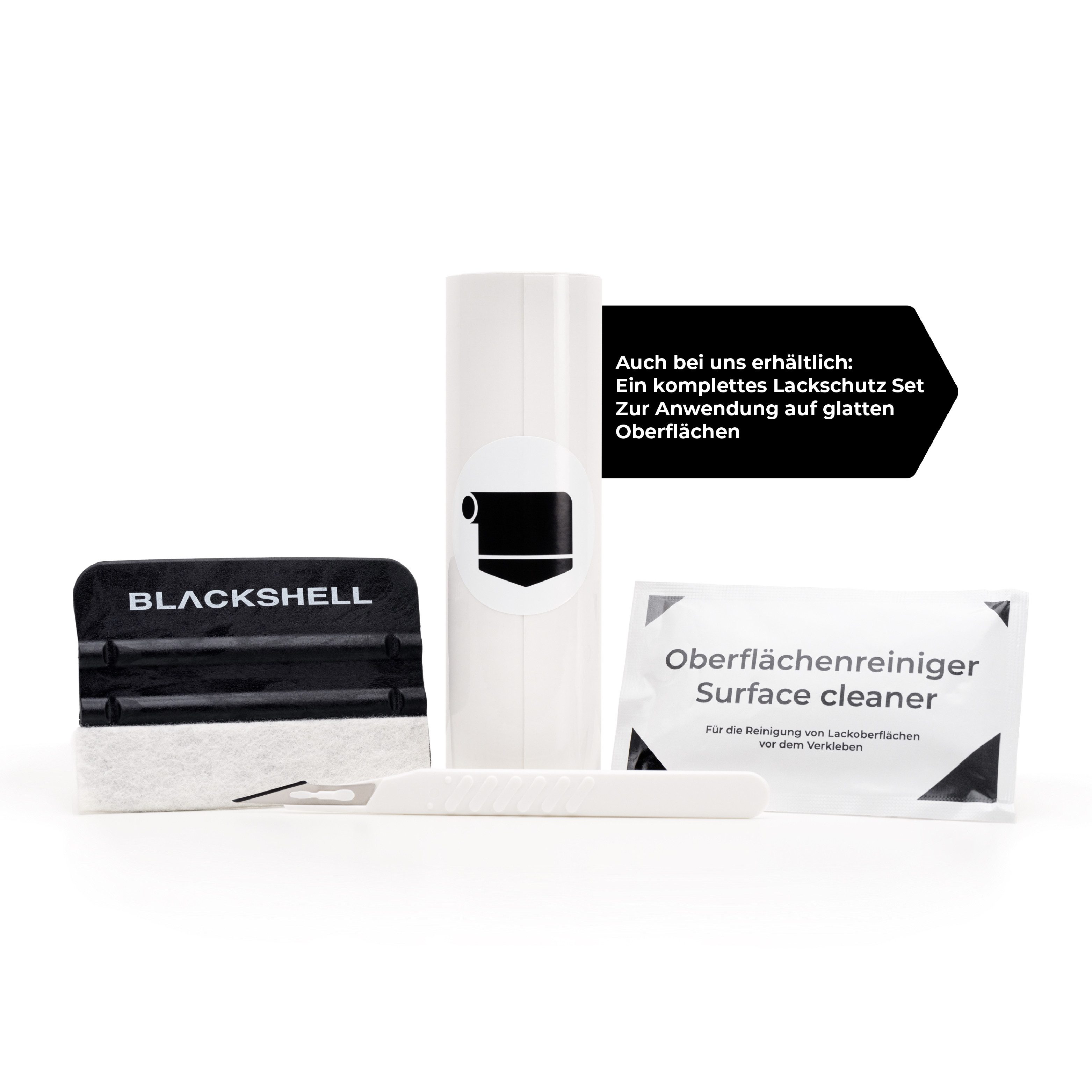 Blackshell Montagewerkzeug Profi Rakel zum Verkleben von Folien, (1-tlg), Anti-Kratz-Beschichtung durch Naturwolle – Bild 4 von 4