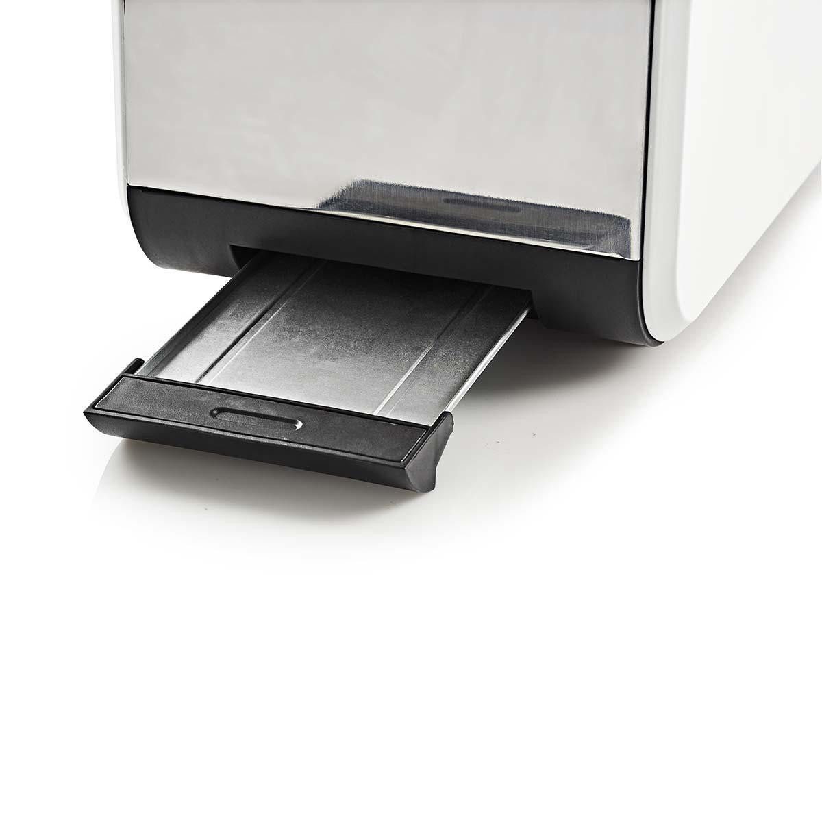 Nedis Toaster KABT510EWT, freistehend, für Beton, Fliesen, Mauerwerk, Mörtel, Putz, 900 W, 6 Bräunungsstufen, Auftaufunktion, einfache Reinigung, für Zuhause