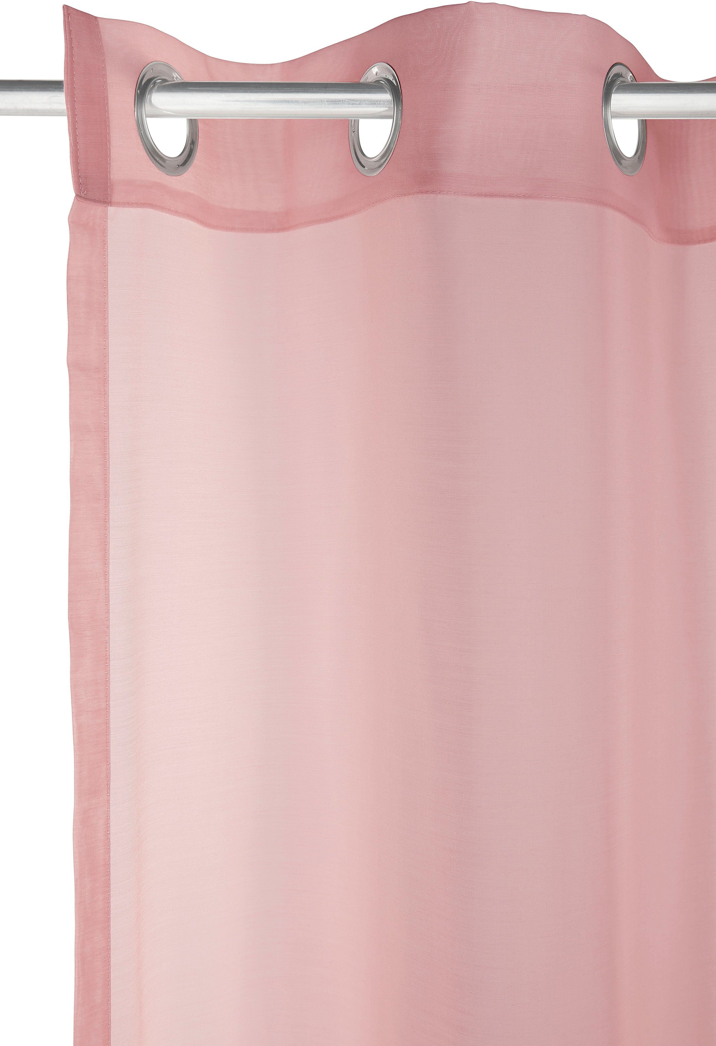 Gardine Batist, Leonique, Ösen (1 transparent transparent, rosé Polyester, verschiedene St), Größen