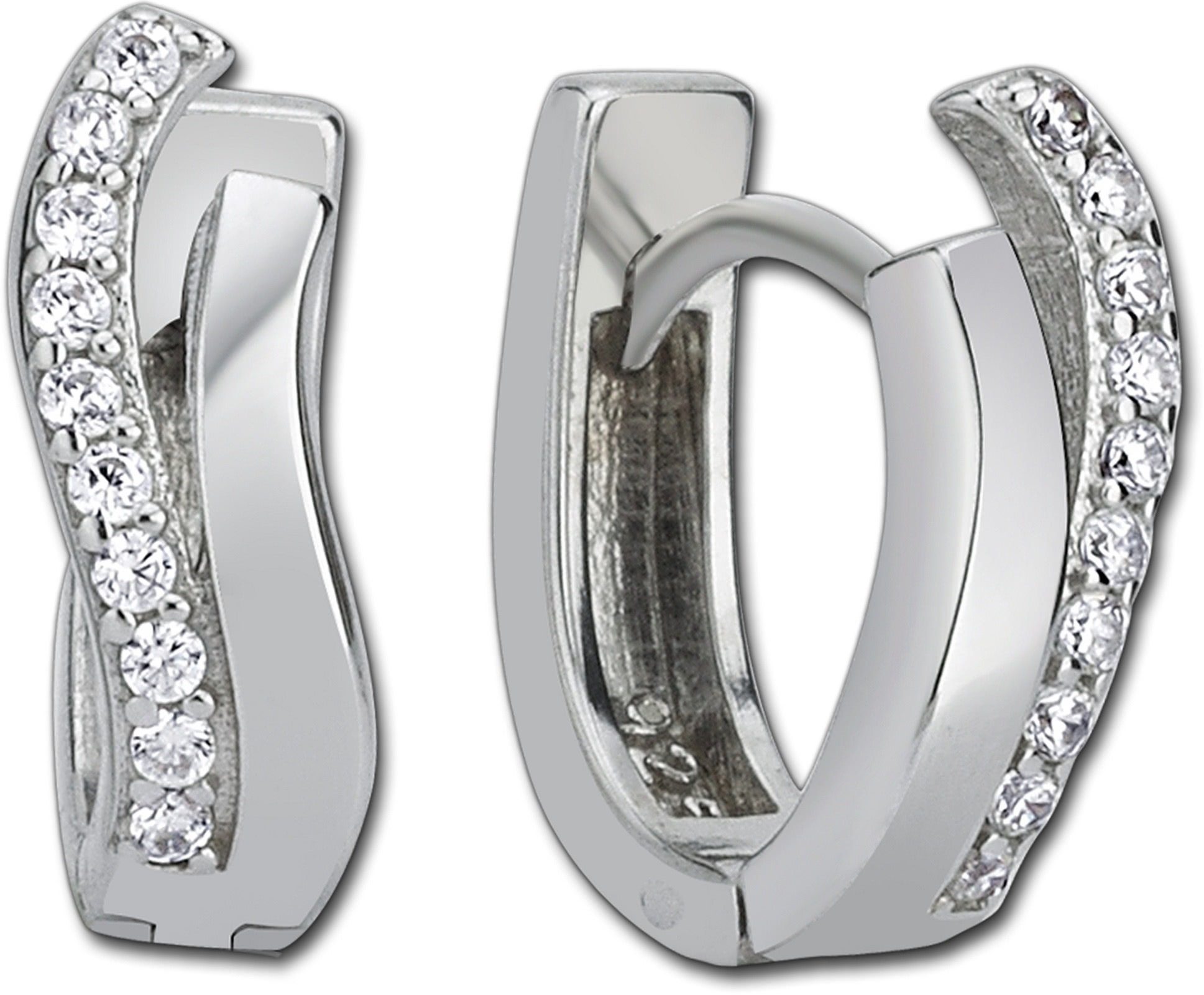 Balia Paar Creolen Balia Damen Creolen poliert 925er (Creole), Damen Creolen geschwungen aus 925 Sterling Silber, Ø ca. 1,2cm