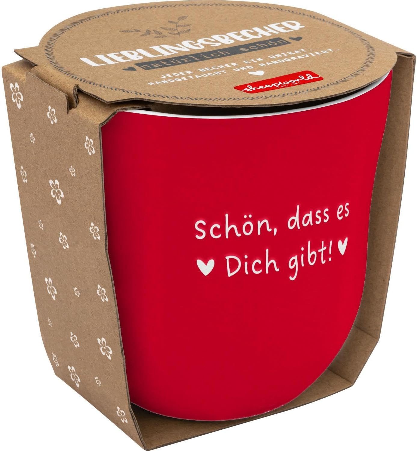 Sheepworld Tasse Becher Tasse Tee Kaffeetasse mit Gravur 40cl Geschenk Sheepworld, Porzellan