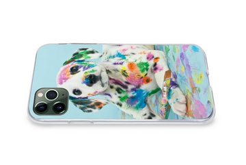 MuchoWow Handyhülle Hund - Farbe - Blau, Handyhülle Apple iPhone 11 Pro Max, Smartphone-Bumper, Print, Handy