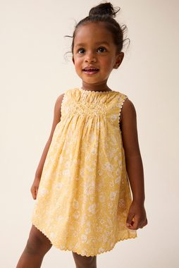 Next Sommerkleid Kleid aus Baumwolle mit gezurrtem Design (1-tlg)