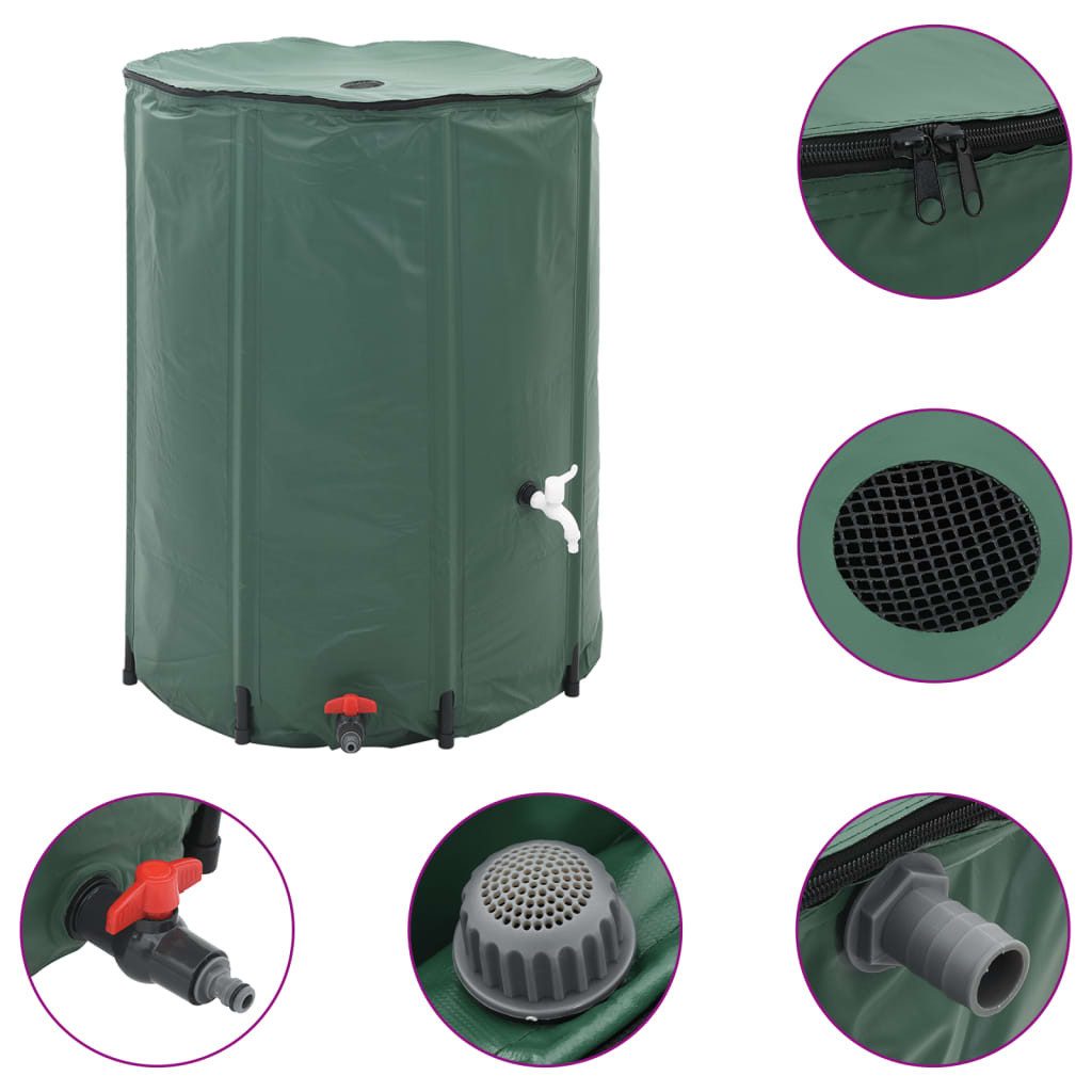 vidaXL Bewässerungssystem Regenwassertank Faltbar mit Hahn 1350 L, (1-tlg)