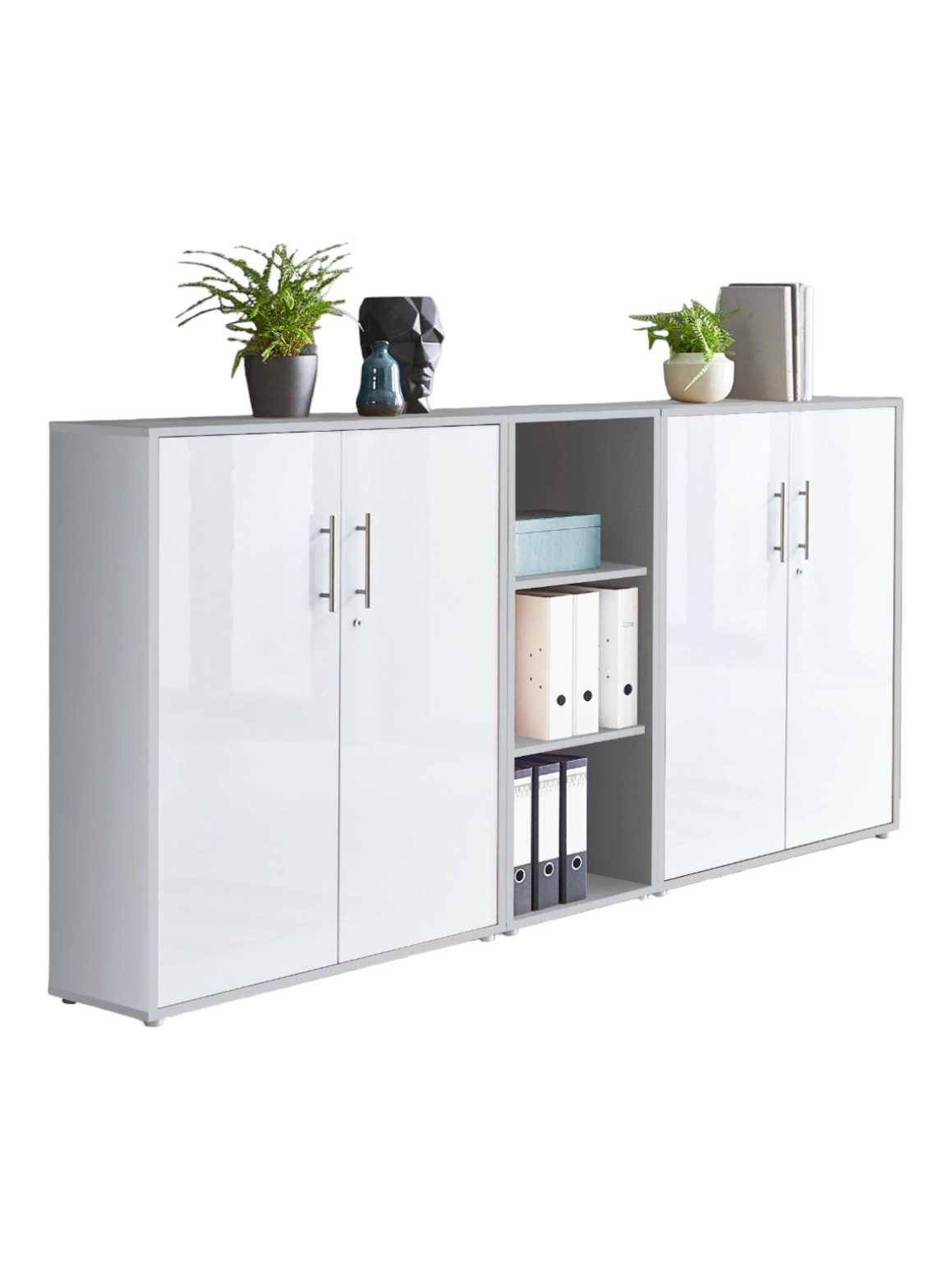 BMG Möbel Aktenschrank Office Edition 8 (Schrankwand Set, 3tlg) abschließbar, matt oder Hochglanz lackiert