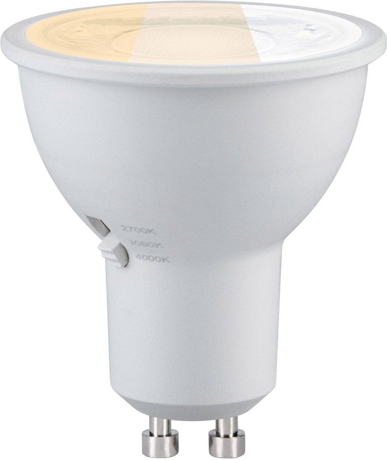 Paulmann LED-Leuchtmittel 650lm 3CCT DipSwitch 50° dim 6,9W 230V, GU10, 1 St., Farbwechsler, White Select