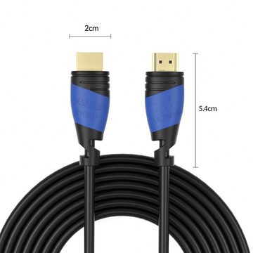 JAMEGA 8K Black Ultra High Speed HDMI Kabel - Schwarz/Blau - 4m HDMI-Kabel, HDMI 2.1, HDMI Typ-A-Stecker auf HDMI Typ-A-Stecker (400 cm)