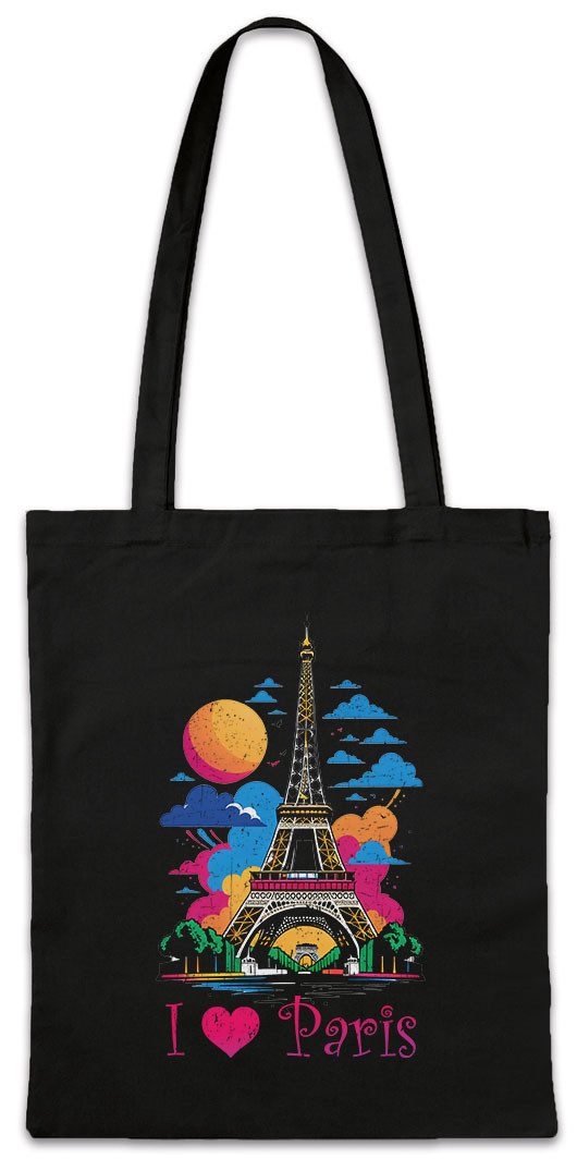 Urban Backwoods Beuteltasche I Love Paris Stofftasche Amour Stadt City Ville Eiffelturm Frankreich (1-tlg), France French Louvre Eifel