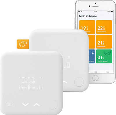 Tado Heizkörperthermostat Starter Kit mit 2 Smarten Thermostaten V3+ (Verkabelt) Fußbodenheiz, (2 St)