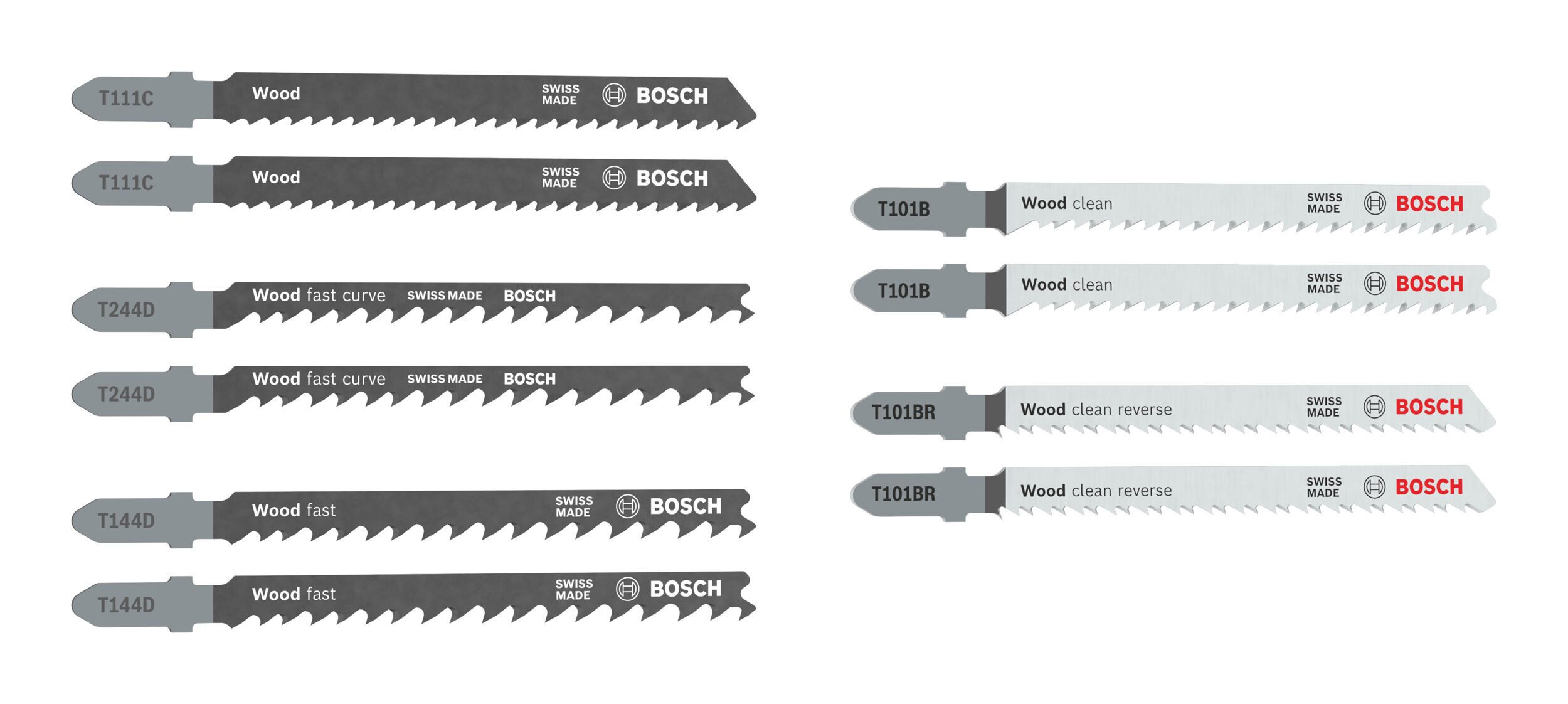 BOSCH Stichsägeblatt (10 Teile), Set Wood Basic, 10-teilig