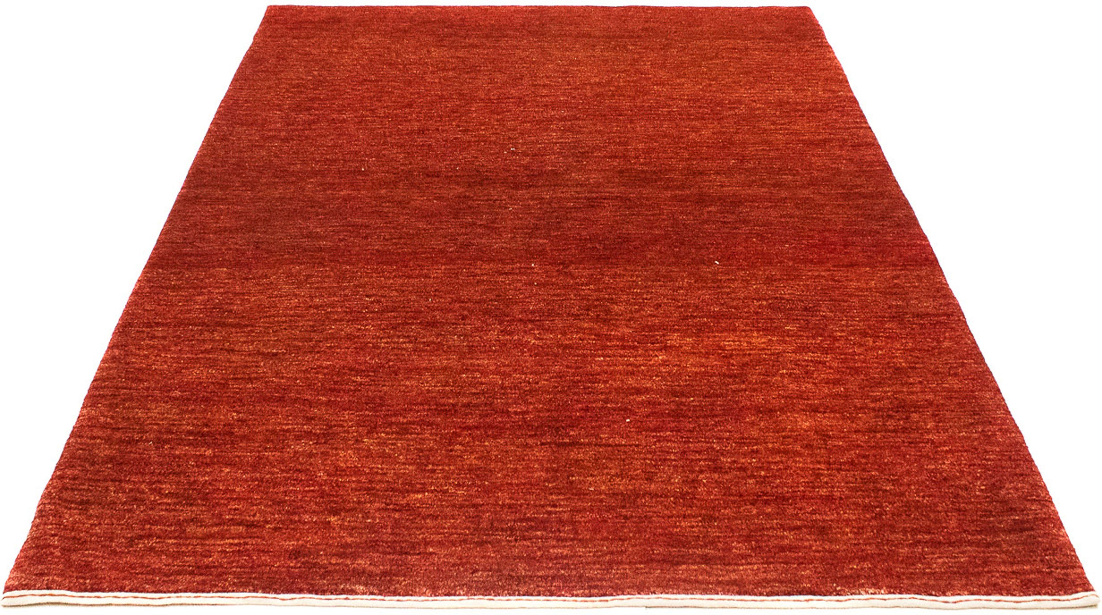 Wollteppich Gabbeh - Indus - 202 x 137 cm - dunkelrot, morgenland, rechteckig, Höhe: 18 mm, Wohnzimmer, Handgeknüpft, Einzelstück mit Zertifikat