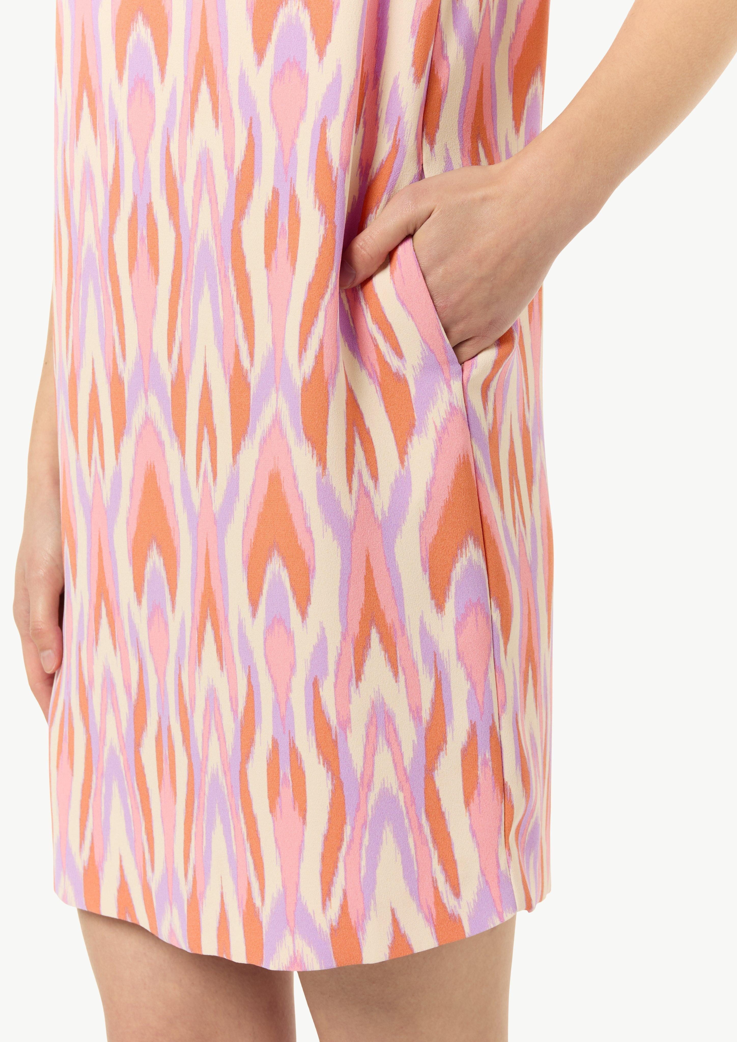 Comma Minikleid Gemustertes Crêpekleid ohne Ärmel günstig online kaufen
