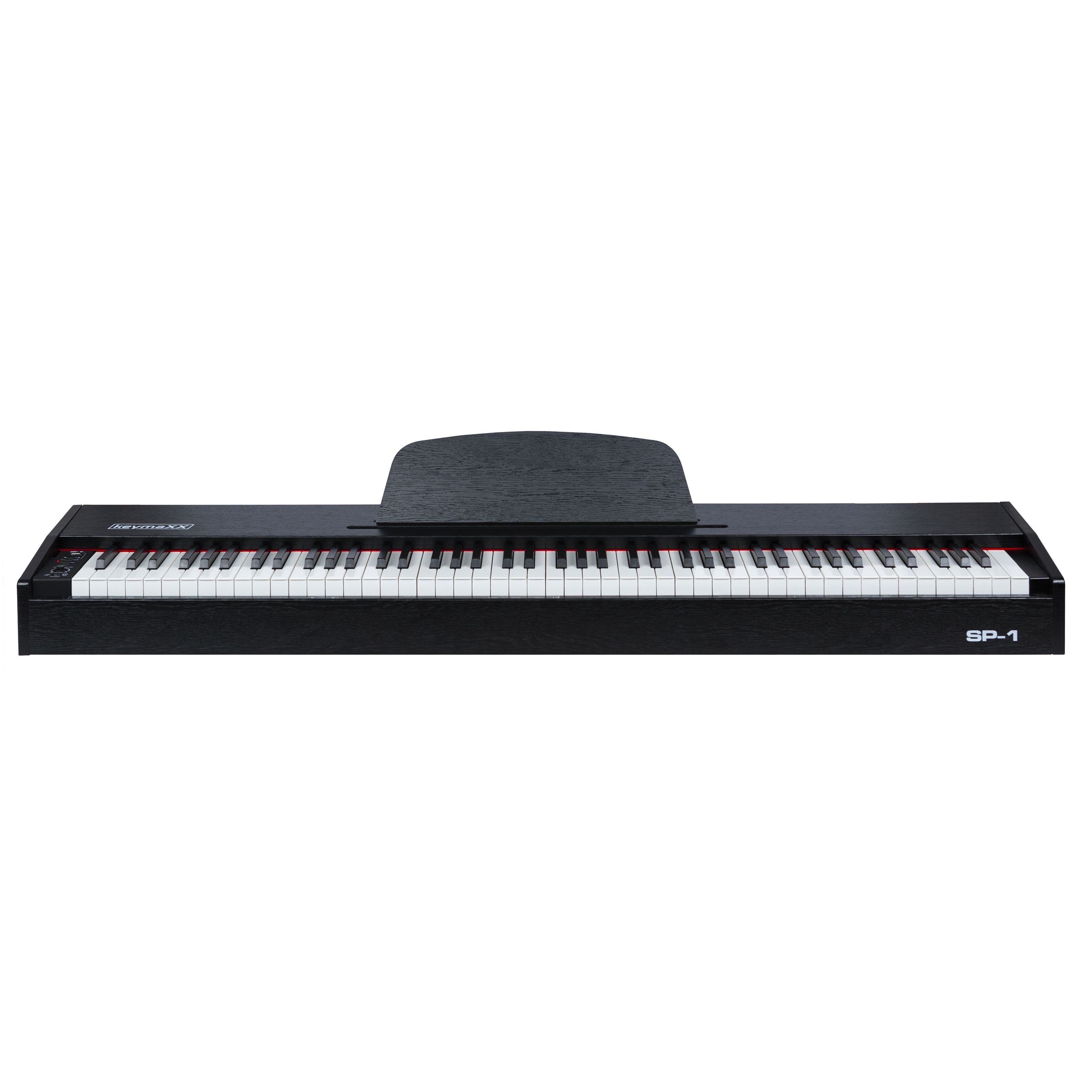 keymaXX Stagepiano (Digital Piano 88 Tasten Hammermechanik anschlagdynamisch gewichtet Anfänger E-Piano schwarz mit Pedalen Notenhalter und 128 Stimmen SP-1, Stage Pianos, Stage Pianos Hammermechanik), Digital Piano, Hammermechanik, anschlagdynamisch