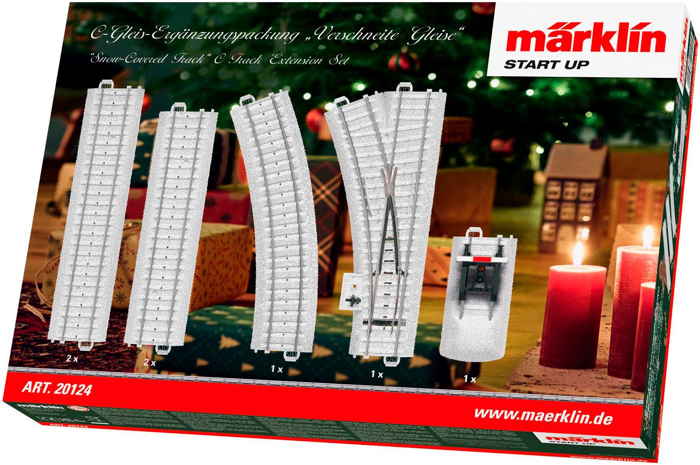 Märklin Gleise-Set Start up - C-Gleis-Ergänzungspackung Verschneite Gleise - 20124, H0 (Set, 7-tlg), Made in Europe