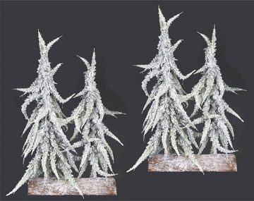 I.GE.A. Dekobaum Weihnachtsdeko, Weihnachtsbaum (Set, 2 St), Tannenbaum auf Rinde 34 cm