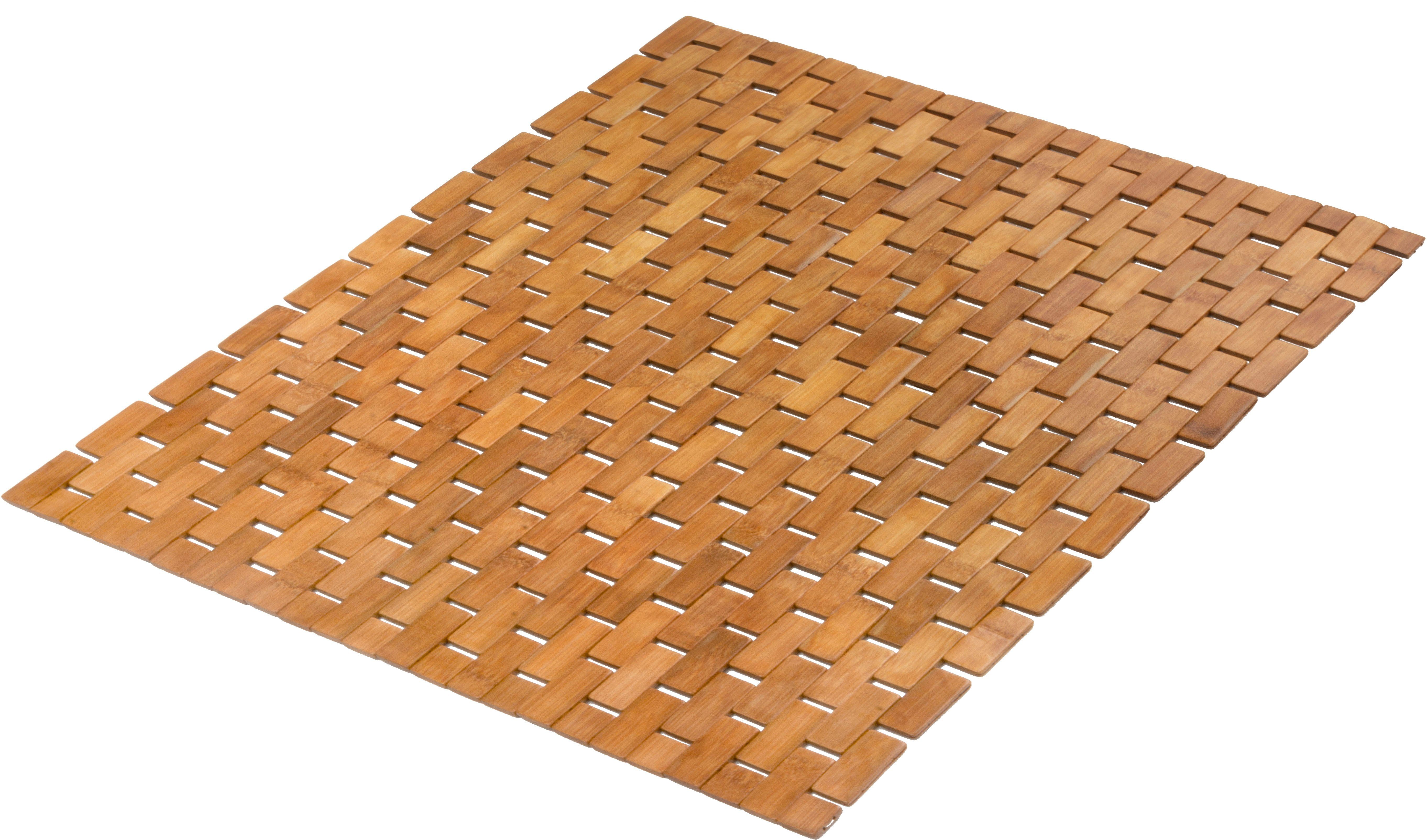 Badematte Palito Kleine Wolke, Höhe 5 mm, rutschhemmend beschichtet, Bambus, Holz, rechteckig, Holzmatte, 100% Bambus, 50x70 cm