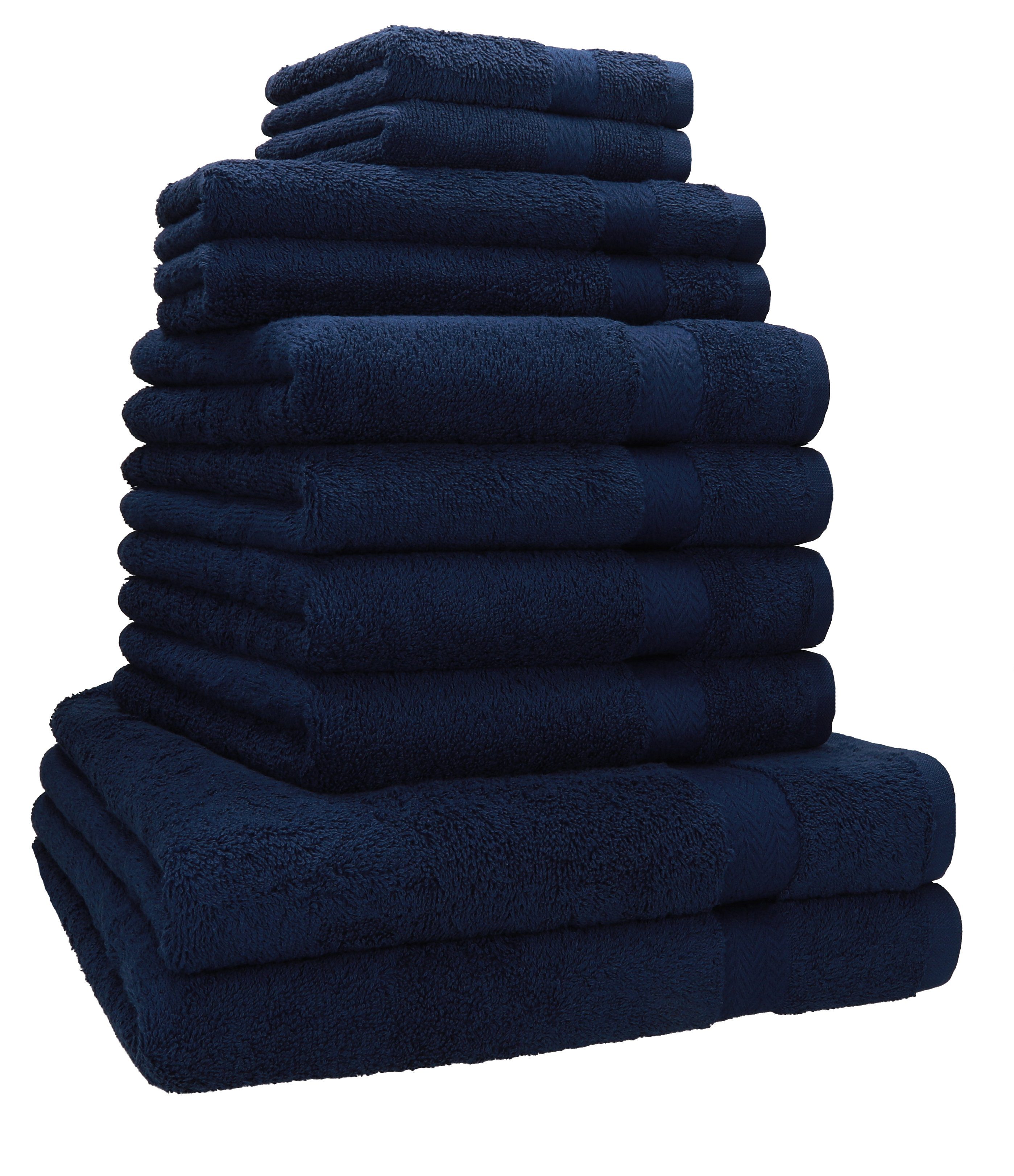 Betz Handtuch Set 10-TLG. Handtuch-Set Classic 100% Baumwolle 2 Duschtücher 4 Handtücher 2 Gästetücher 2 Seiftücher, 100% Baumwolle, (10-tlg) dunkelblau
