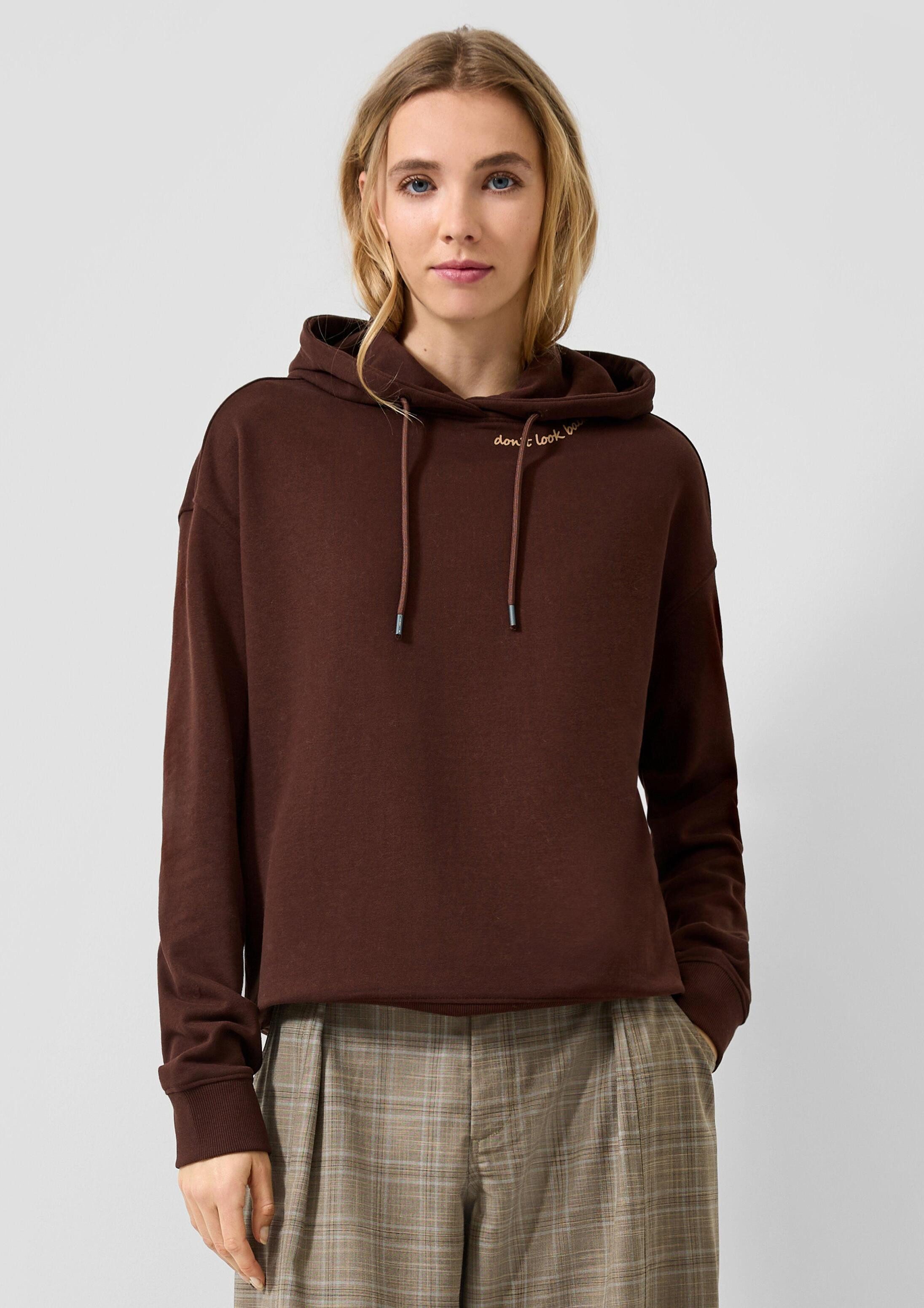 QS Sweatshirt Sweatshirt Weicher Hoodie mit Backprint